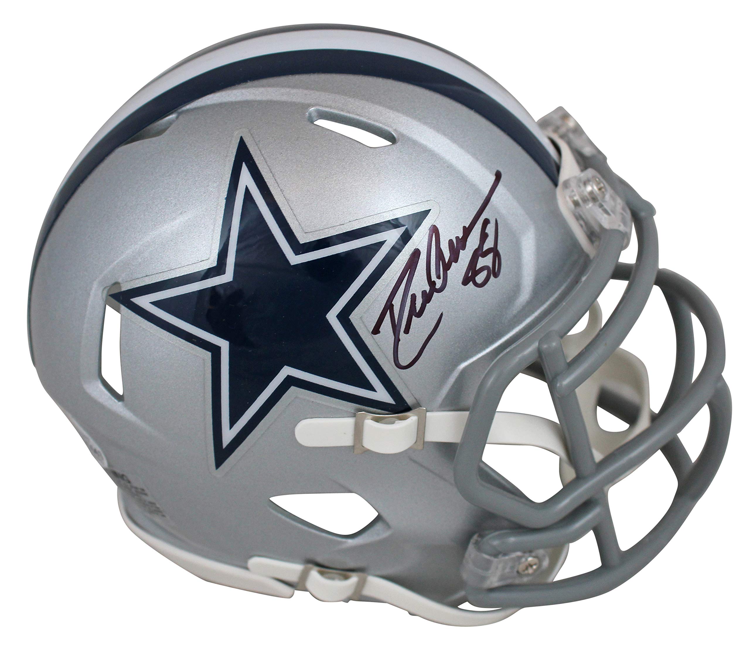 Cowboys Drew Pearson Authentic Signed Silver Speed Mini Helmet BAS Witnessed