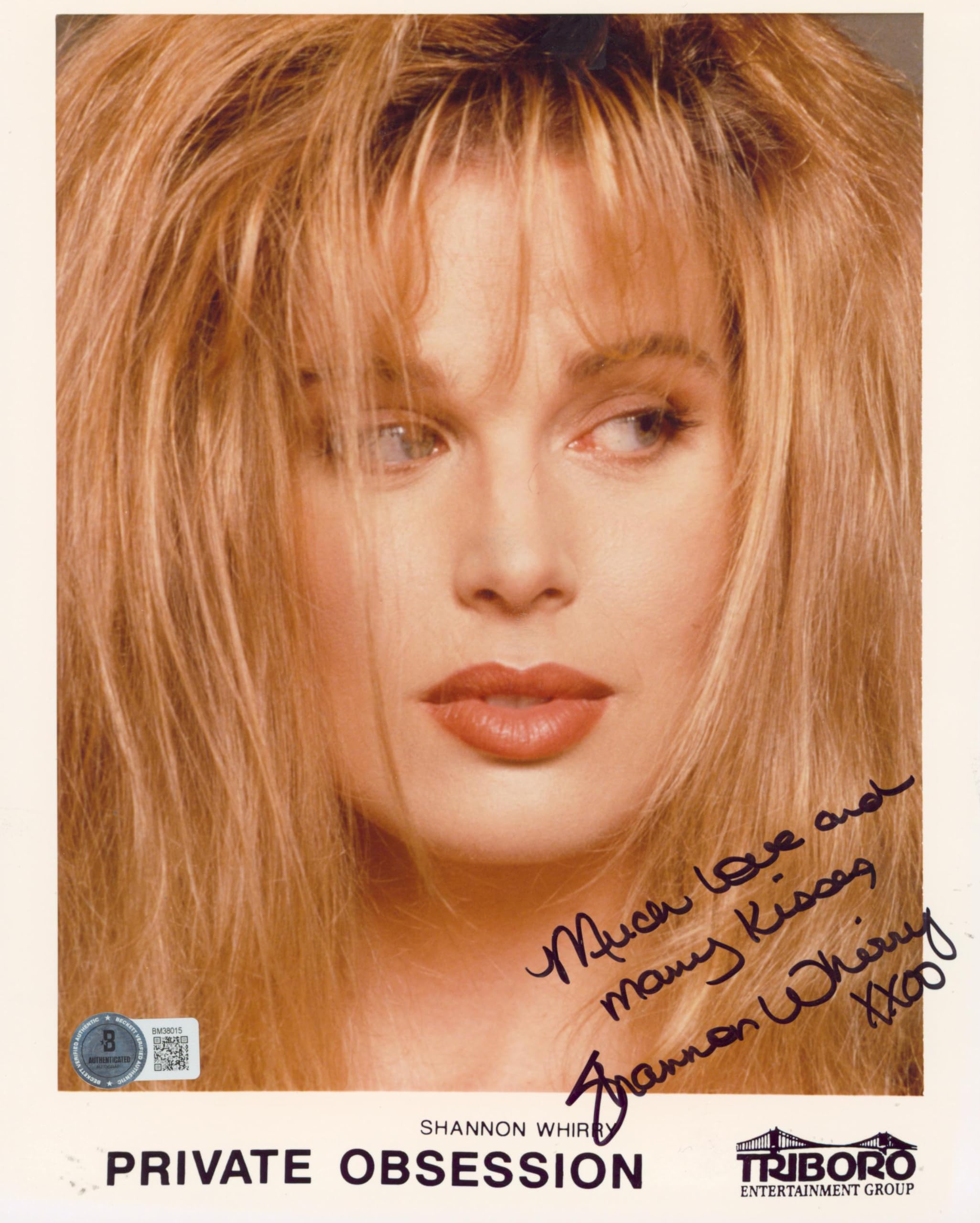 Shannon Whirry Private Obsession "Much Love" Signed 8x10 Photo BAS #BM38015