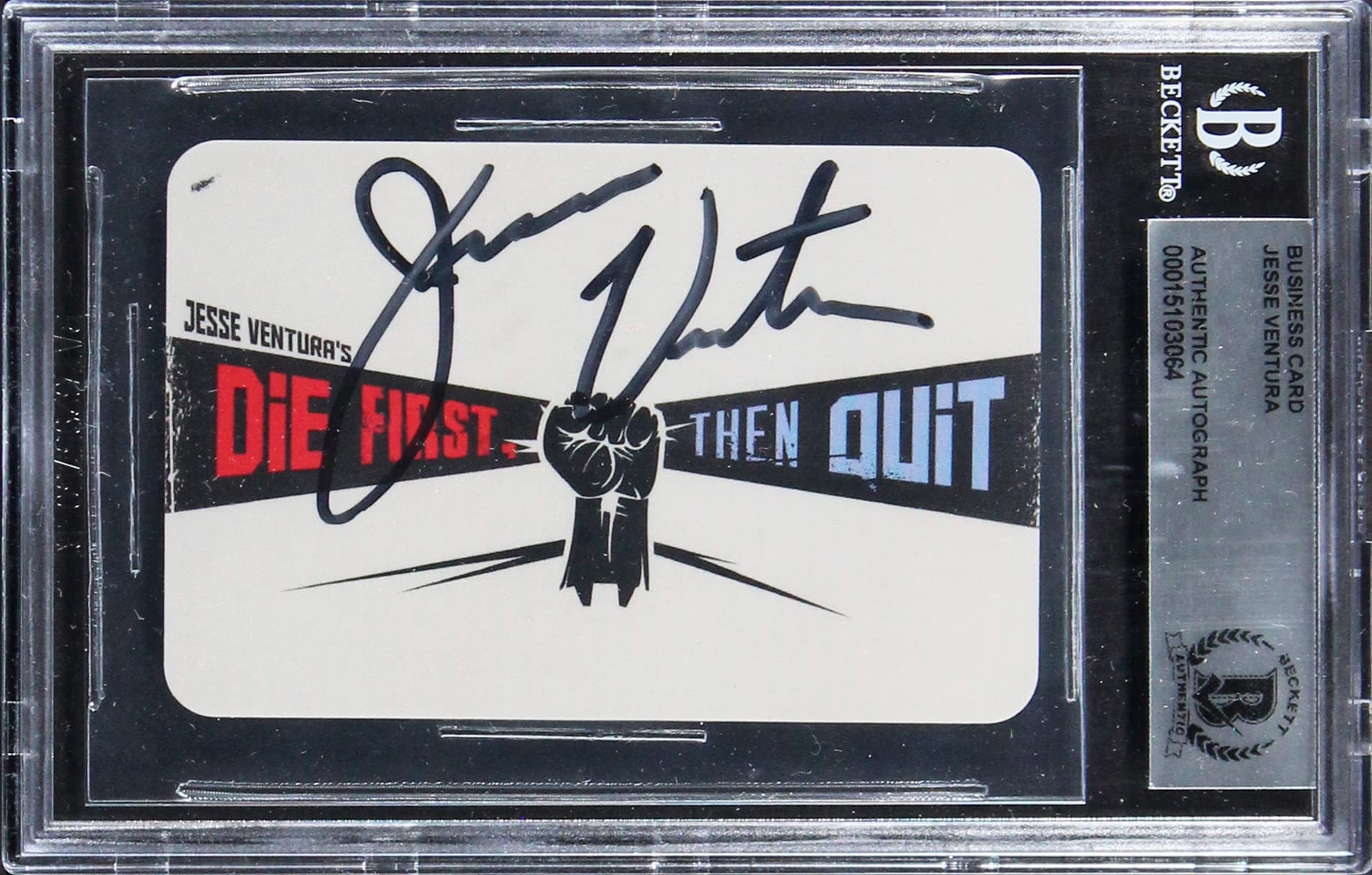 Jesse Ventura Authentic Signed 2.25x3.25 Business Card Autographed BAS Slabbed