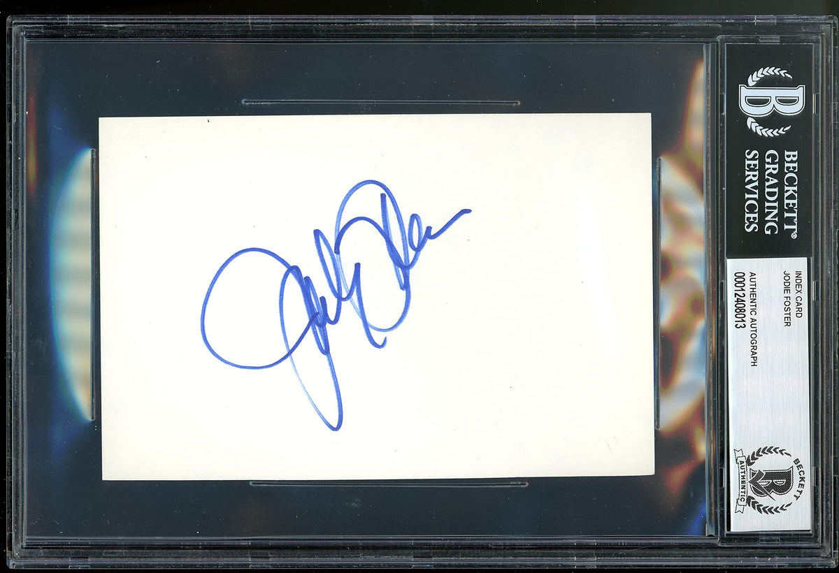 Jodie Foster The Silence of the Lambs Authentic Signed 4x6 Index Card BAS Slab