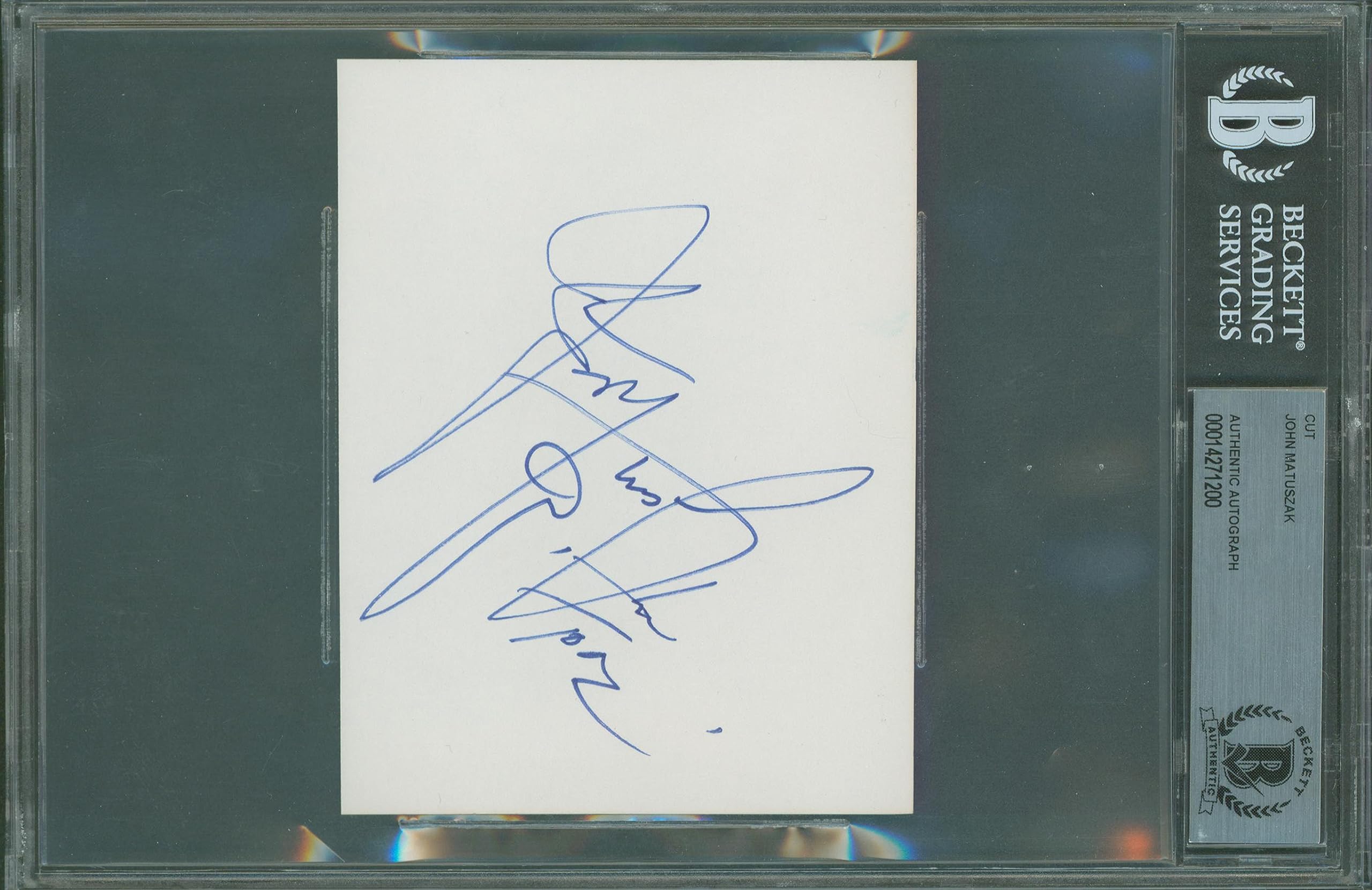 John Matuszak (Sloth) The Goonies Signed 5 x 3.75 Cut Signature BAS Slabbed