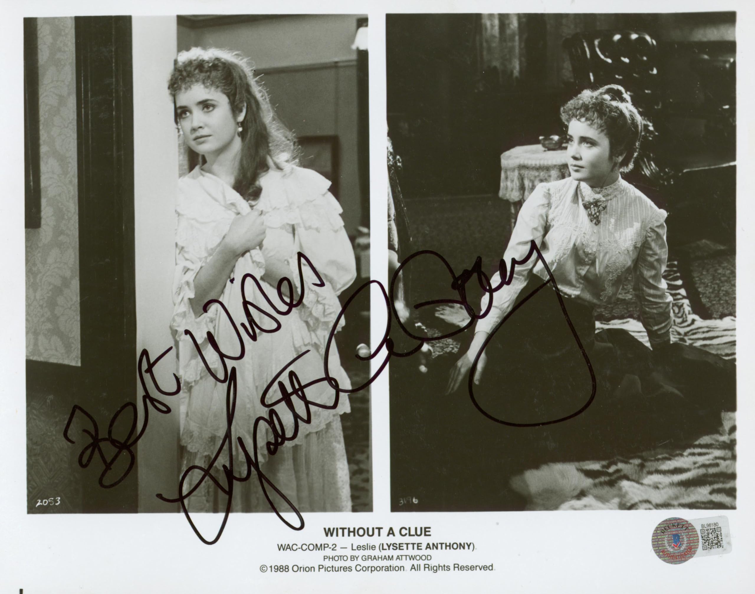 Lysette Anthony Without a Clue "Best Wishes" Signed 8x10 Photo BAS #BL96180