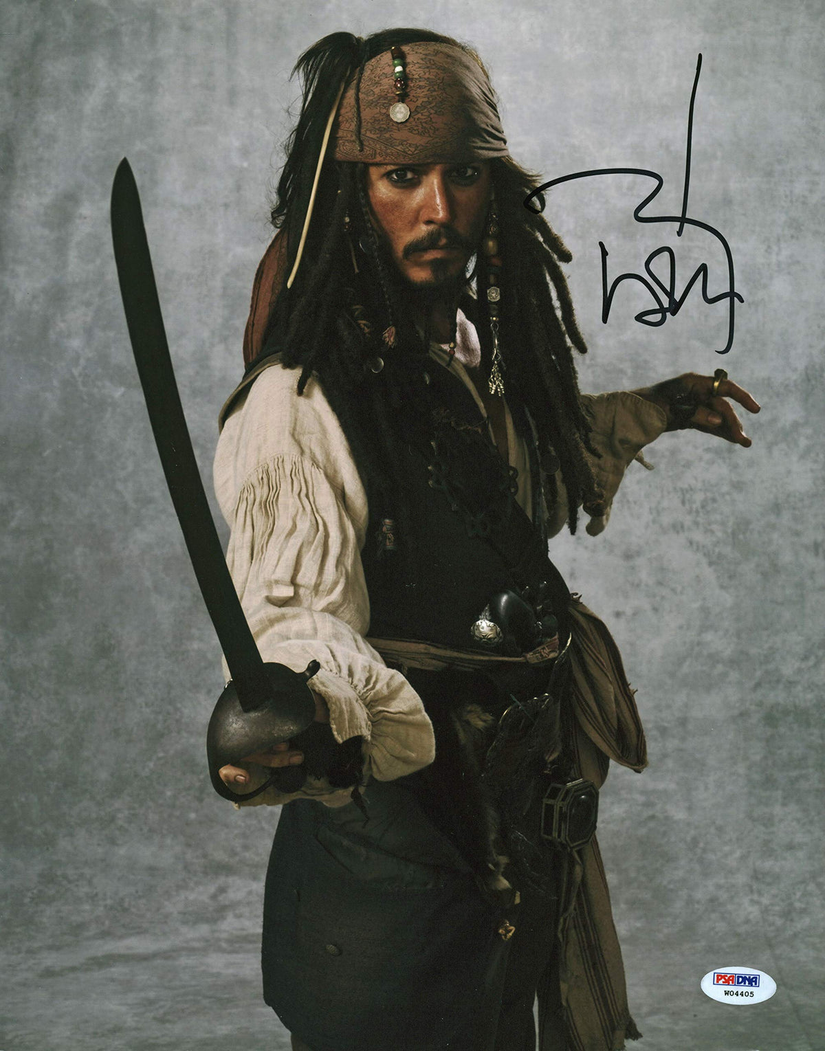 Johnny Depp Pirates Of The Caribbean Signed 11x14 Photo Graded 10! PSA #W04405