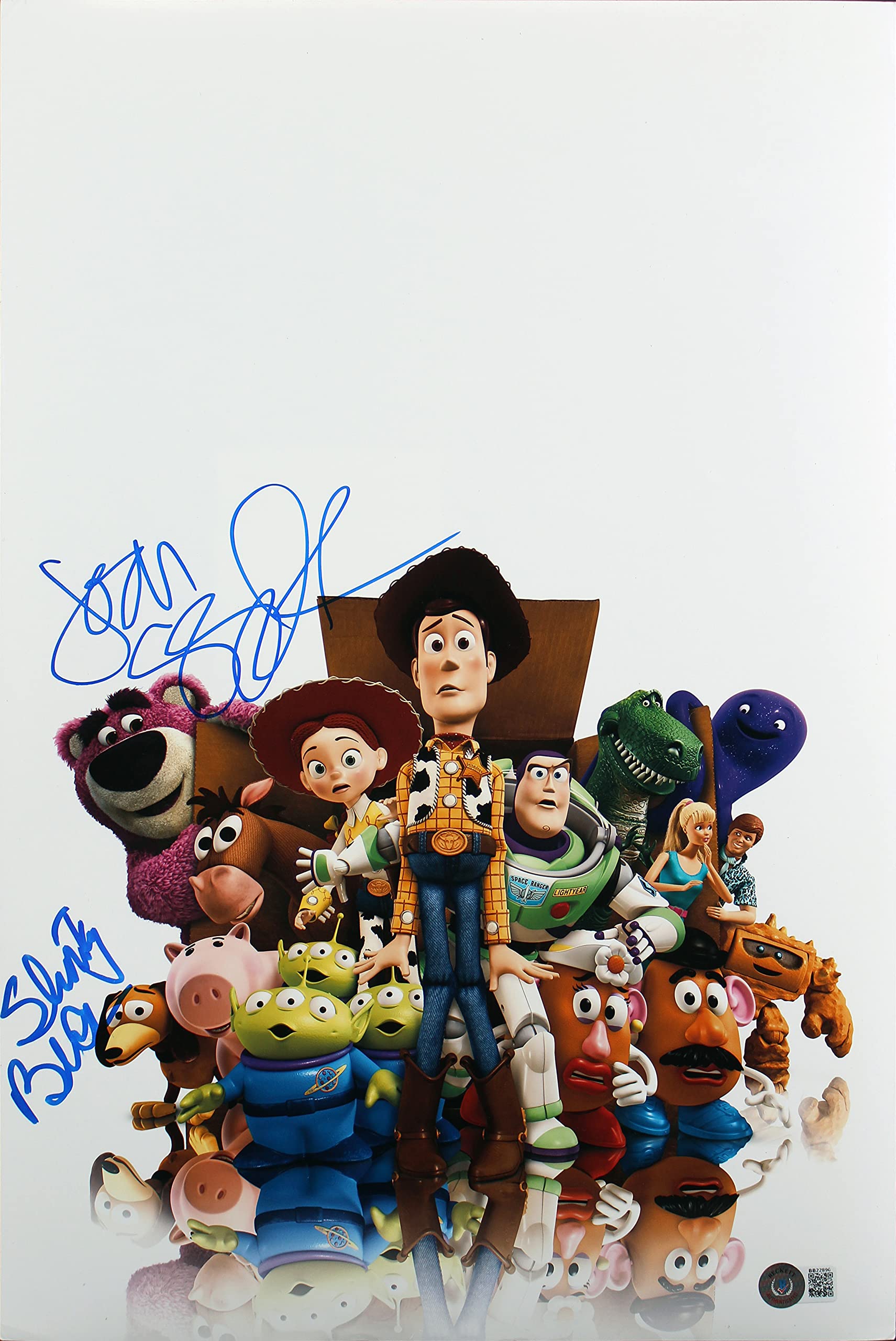 Joan Cusack & Blake Clark Toy Story Authentic Signed 12x18 Photo BAS #BB22896
