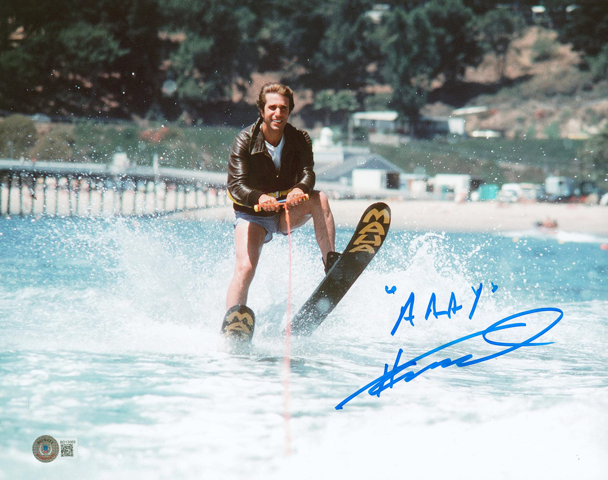 Henry Winkler Happy Days "AAAY" Authentic Signed 11x14 Photo BAS #BD13069