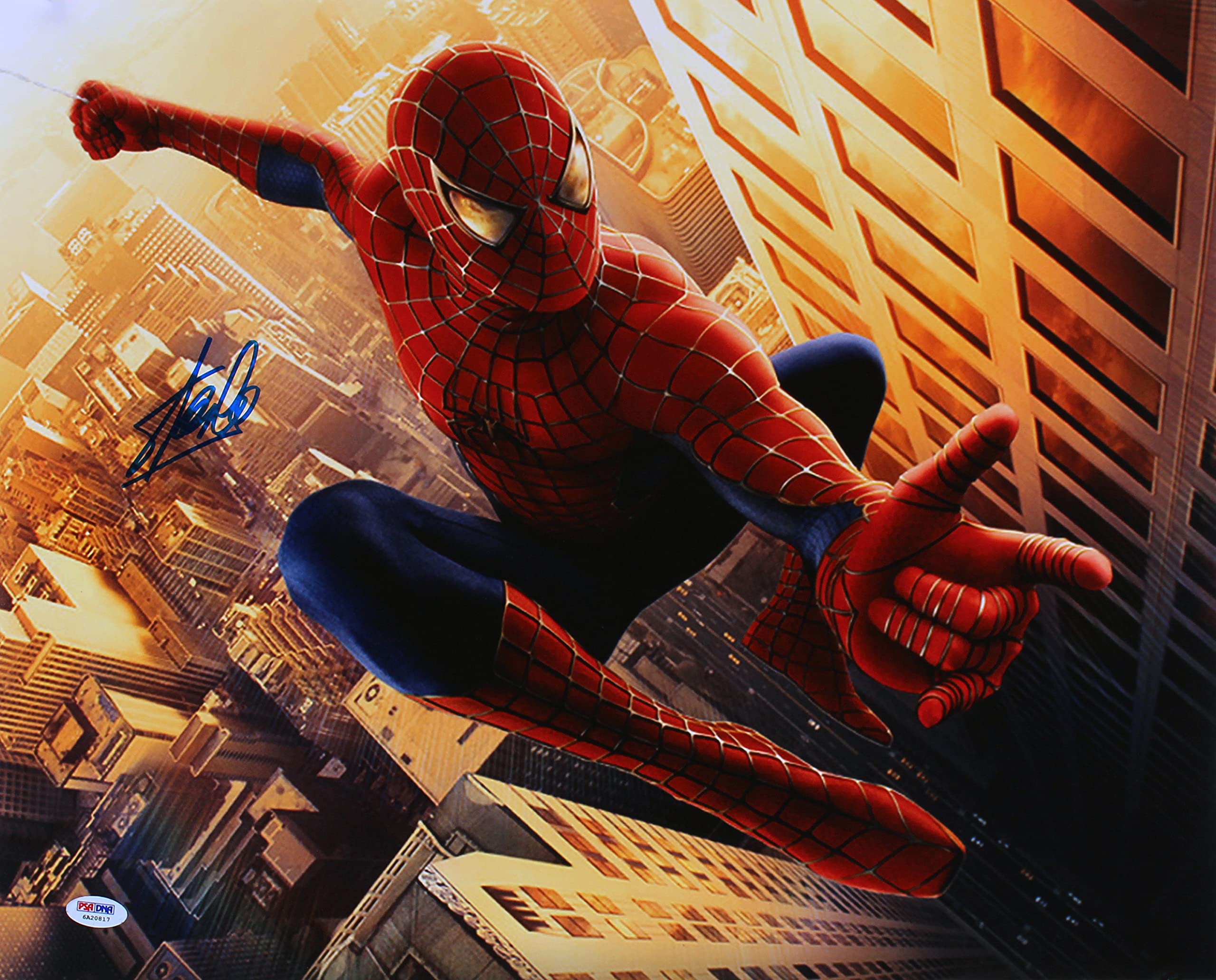 Stan Lee Marvel Authentic Signed 16x20 Spider-Man Photo PSA/DNA Itp #6A20817