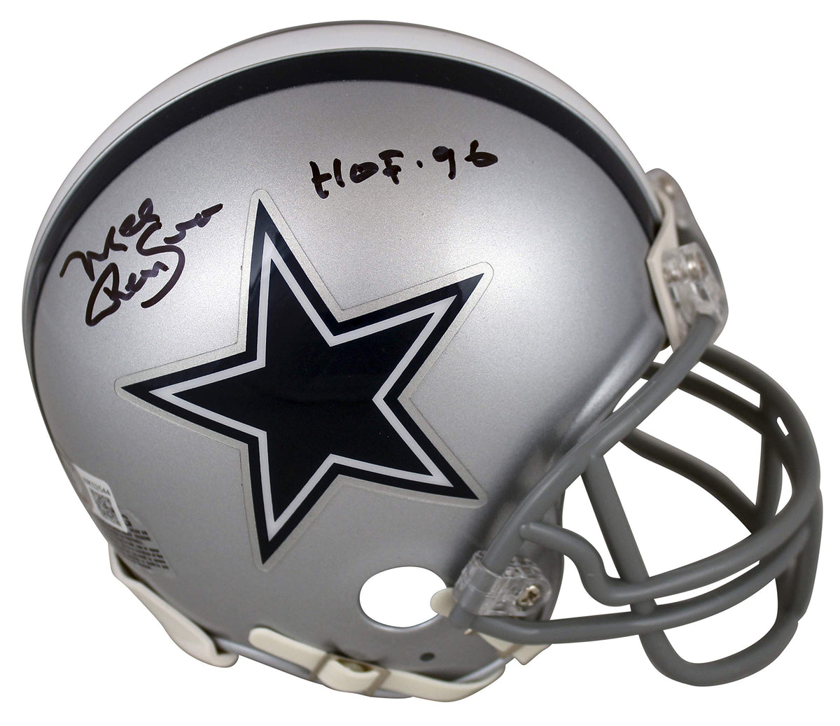 Cowboys Mel Renfro "HOF 96" Authentic Signed Silver Rep Mini Helmet BAS Witness