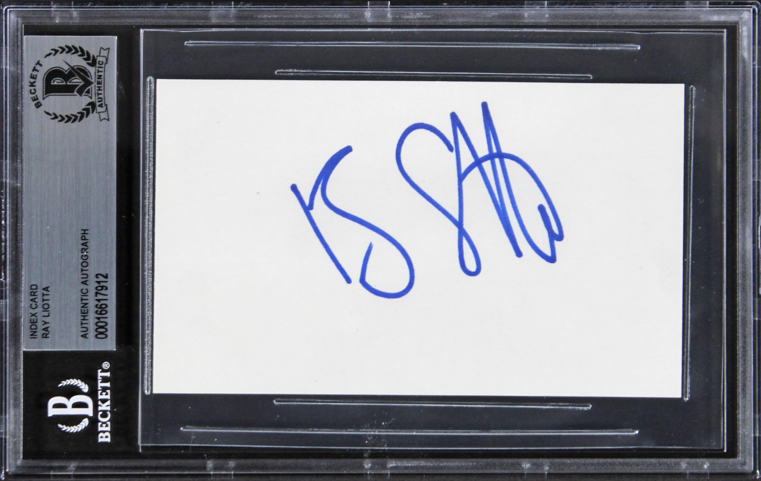 Ray Liotta Goodfellas Authentic Signed 3x5 Index Card Autographed BAS Slabbed