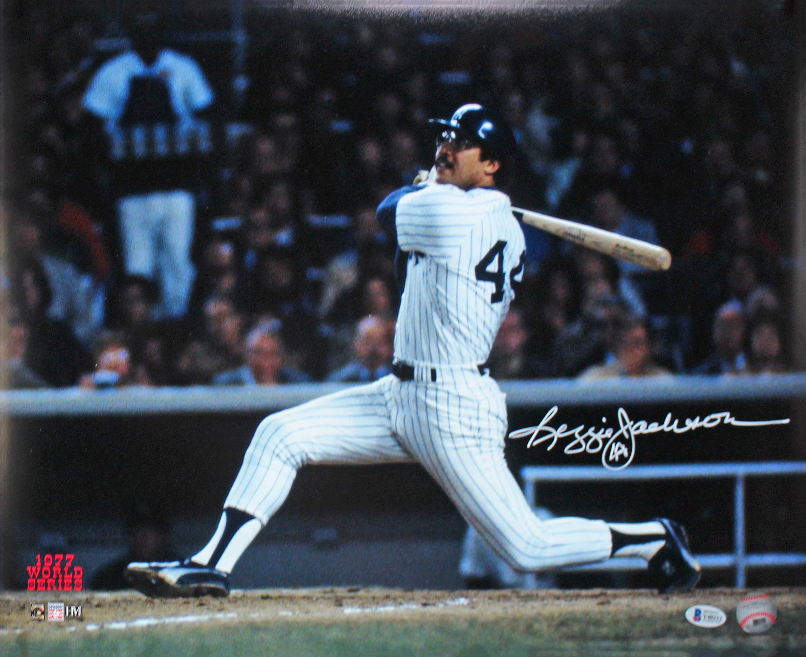 Yankees Reggie Jackson Authentic Signed 16x20 1977 World Series Photo BAS