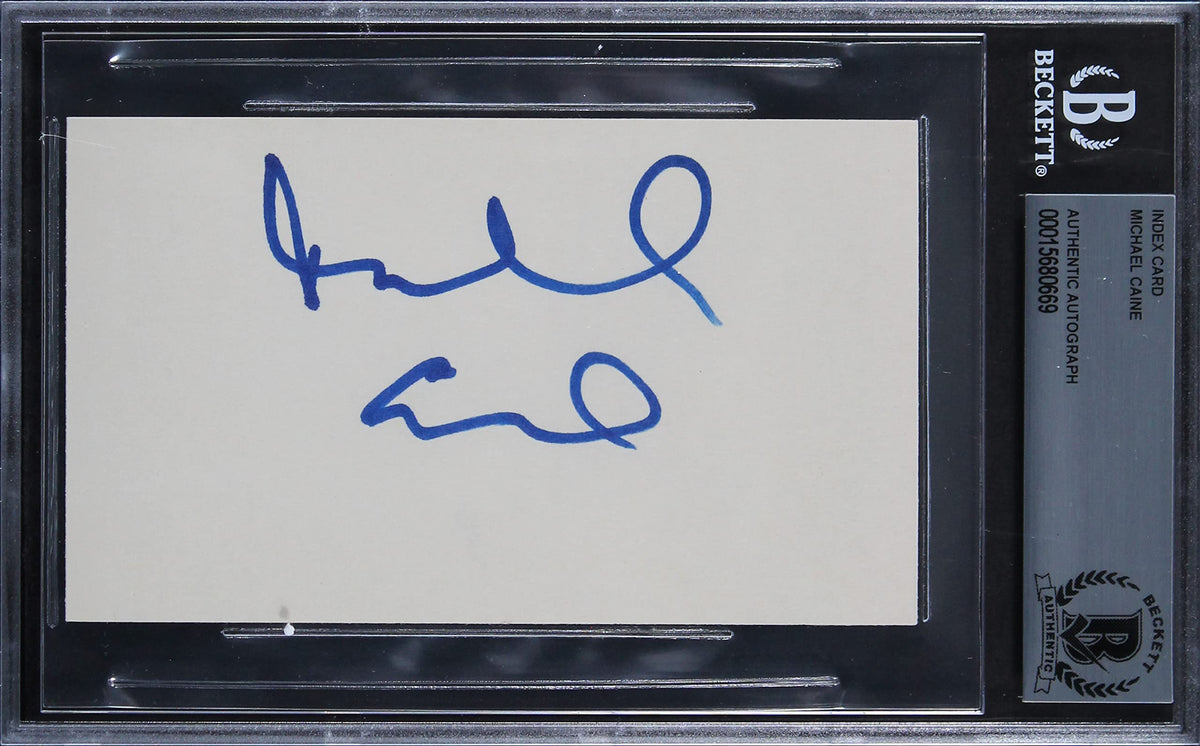 Michael Caine Going in Style Authentic Signed 3x5 Index Card BAS Slabbed
