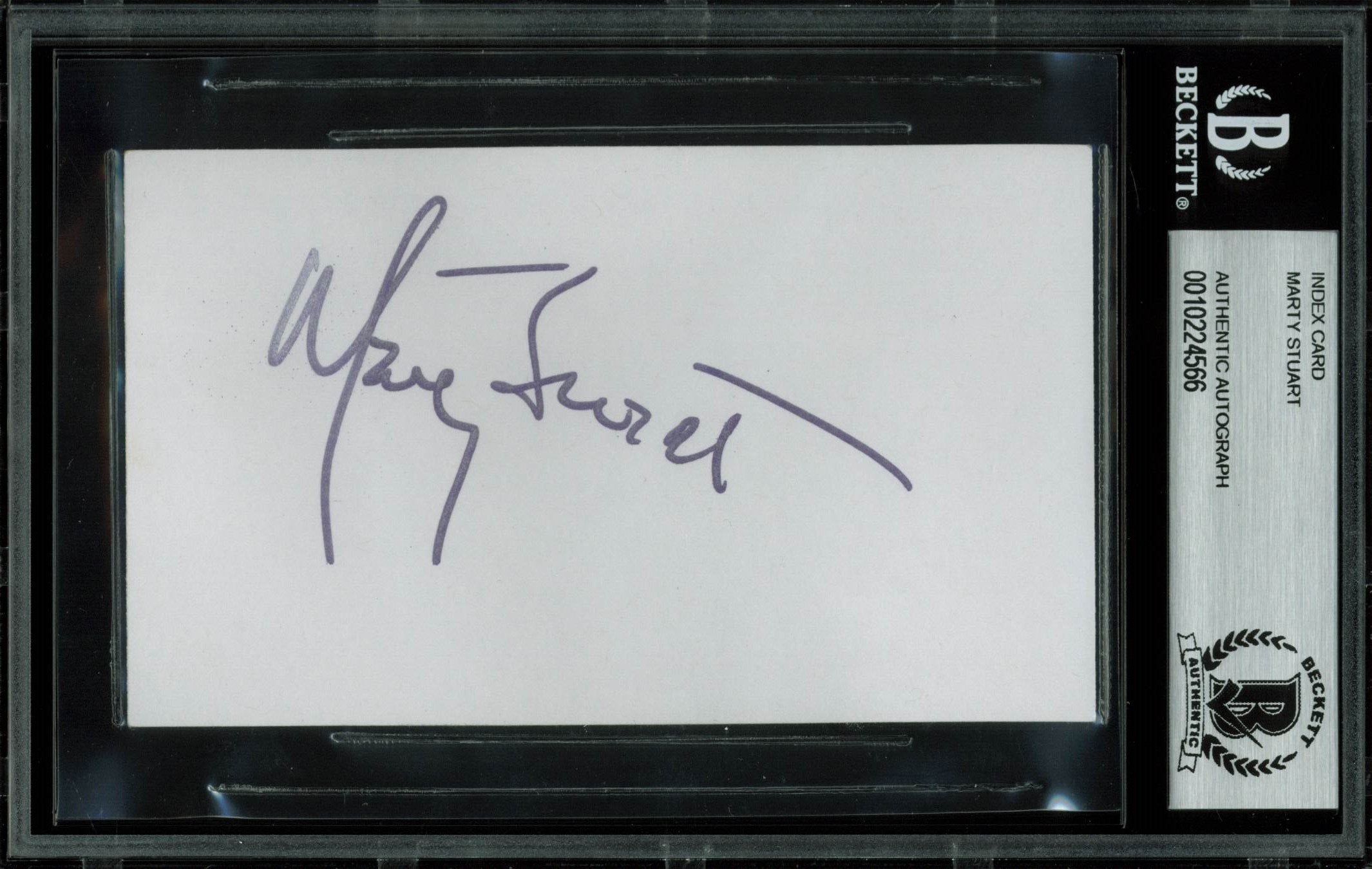 Marty Stuart Authentic Signed 3x5 Index Card Autographed BAS Slabbed #10224566
