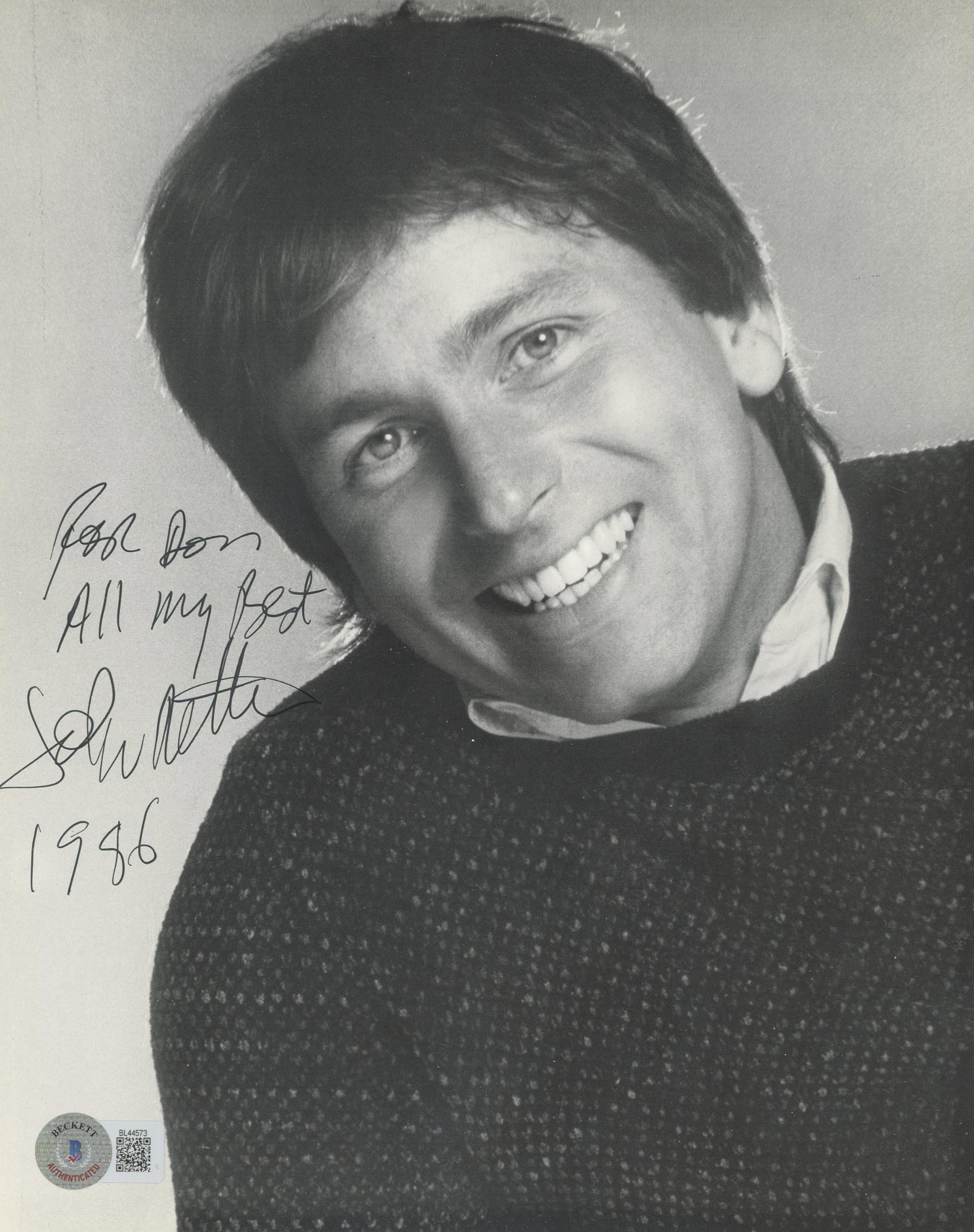John Ritter Three's Company "For Don All My Best" Signed 8x10 Photo BAS #BL44573