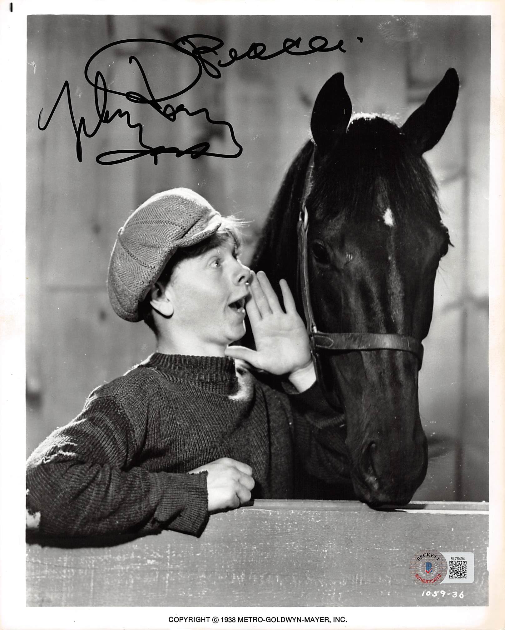 Mickey Rooney Stablemates Authentic Signed 8x10 Photo Autographed BAS #BL76494