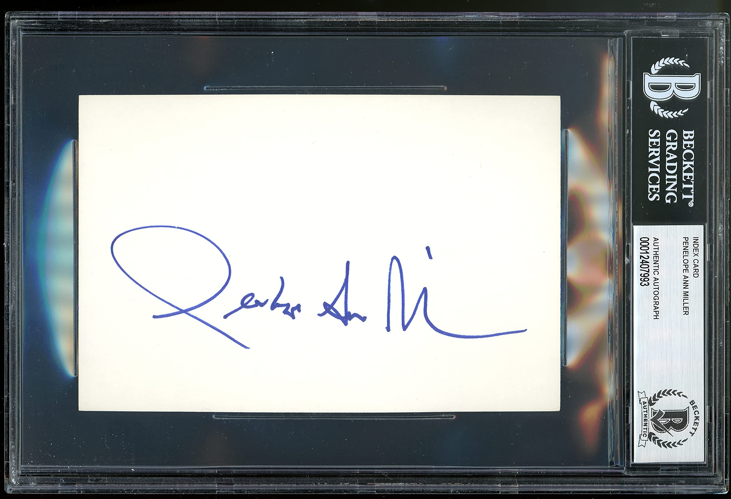 Penelope Ann Miller Carlito's Way Authentic Signed 4x6 Index Card BAS Slabbed