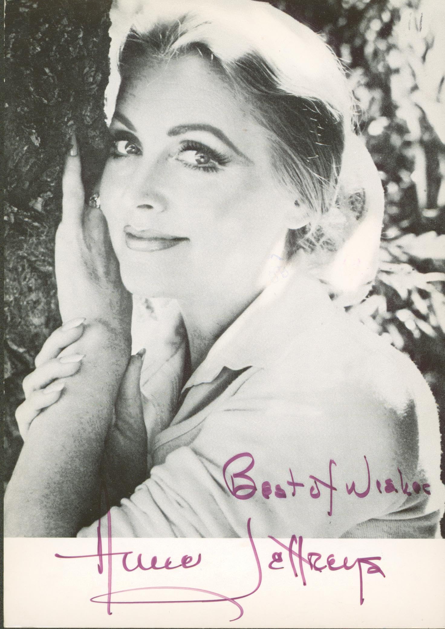 Anne Jeffreys Dick Tracy "Best of Wishes" Signed 5x7 Postcard BAS #BM03287