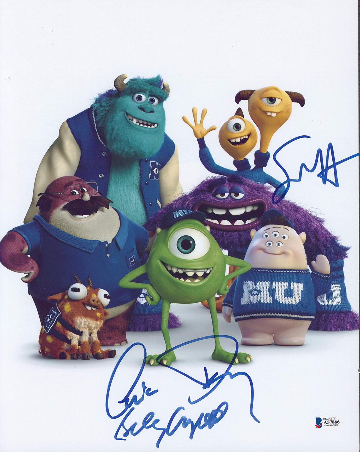 Monsters University (3) Crystal, Hayes & Day Signed 11x14 Photo BAS #A57866