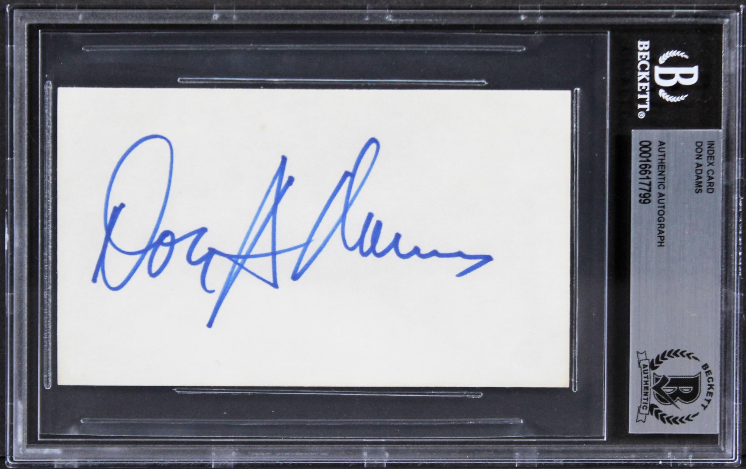 Don Adams Get Smart Authentic Signed 3x5 Index Card Autographed BAS Slabbed