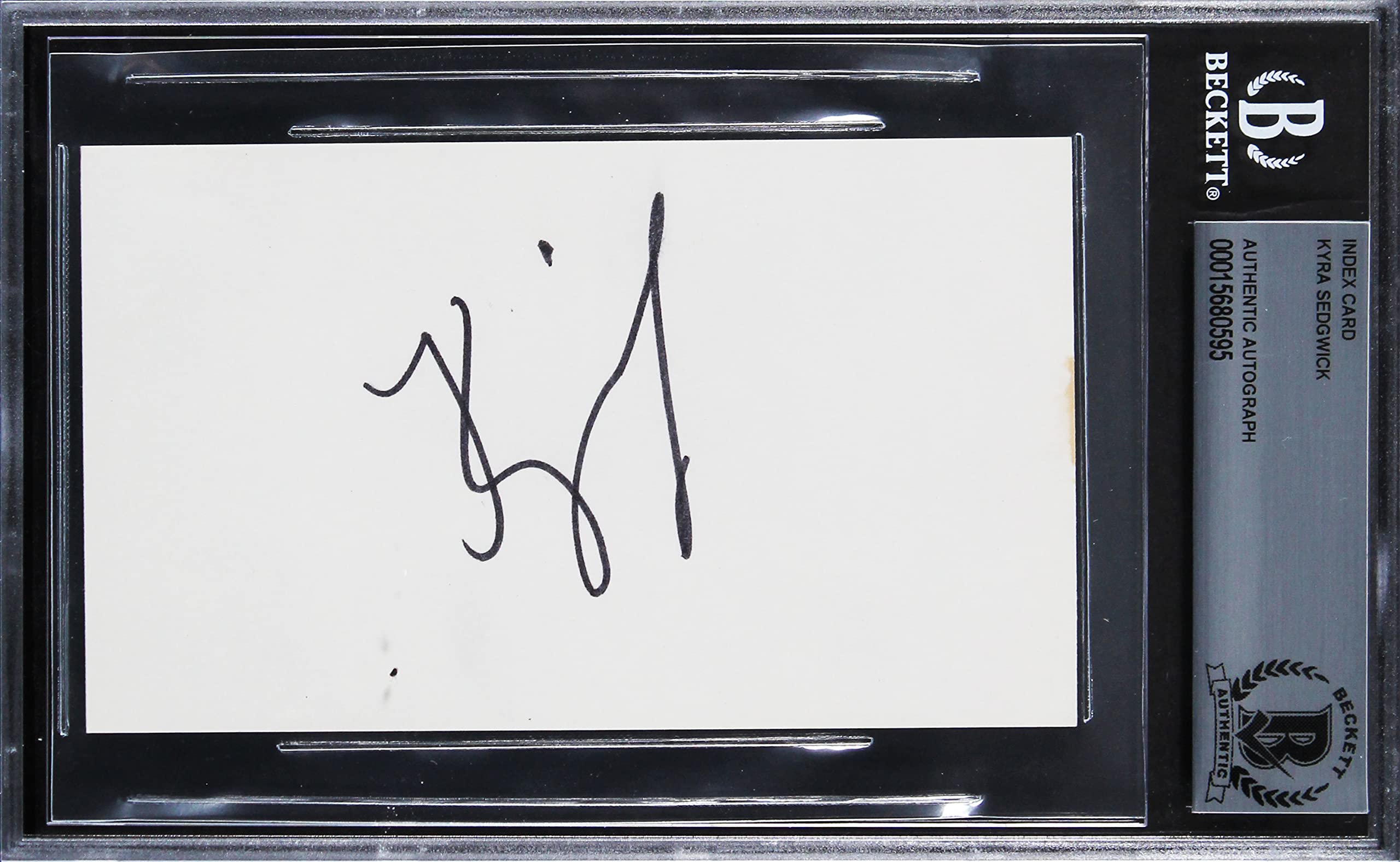 Kyra Sedgwick The Closer Authentic Signed 3x5 Index Card BAS Slabbed