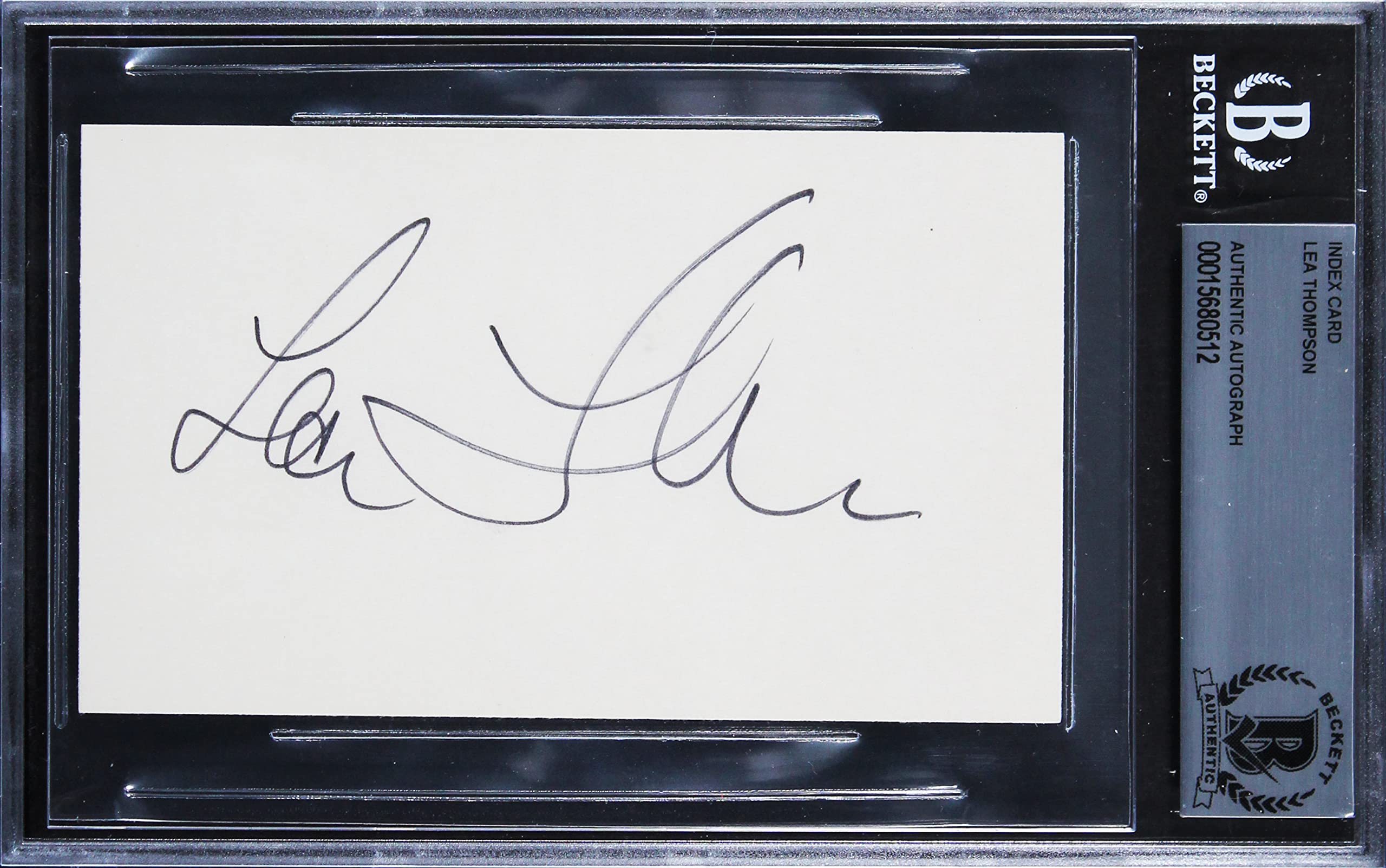 Lea Thompson Back To The Future Authentic Signed 3x5 Index Card BAS Slabbed