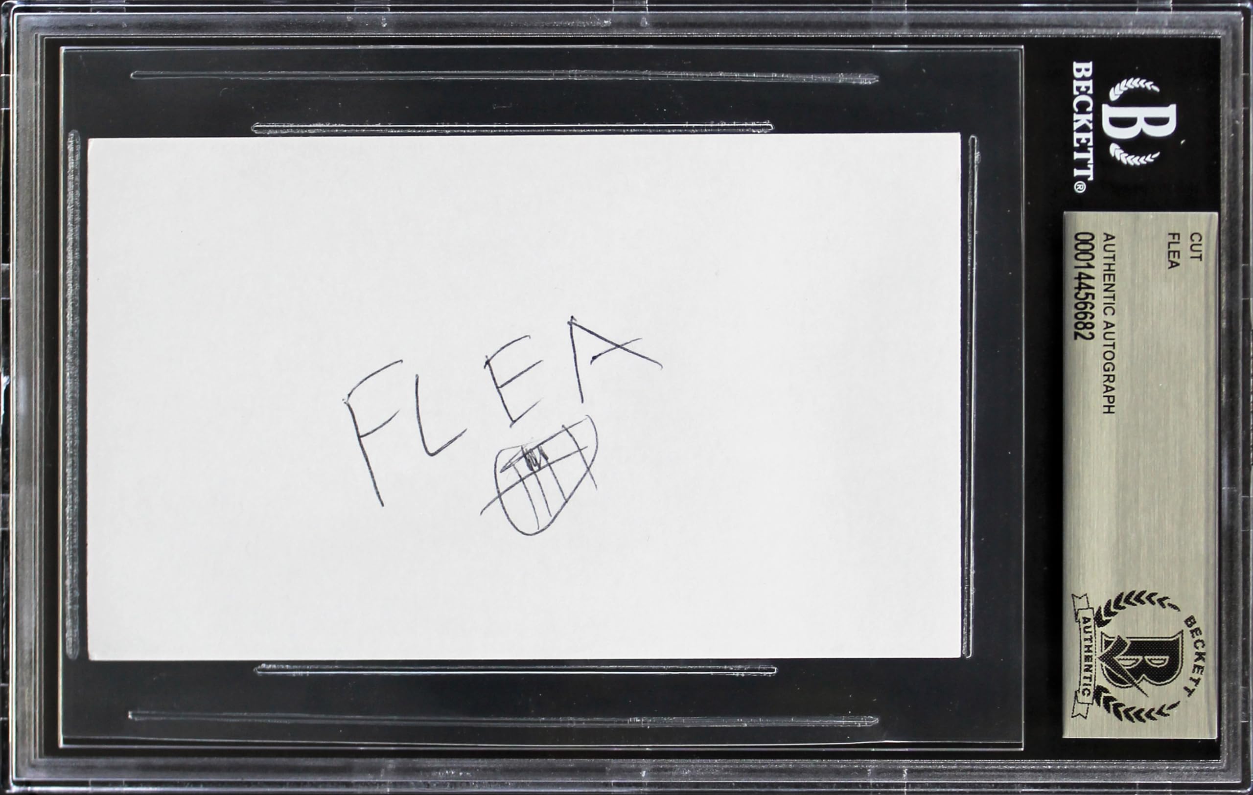 FLEA Red Hot Chili Peppers Authentic Signed 3x5 Cut Signature BAS Slabbed