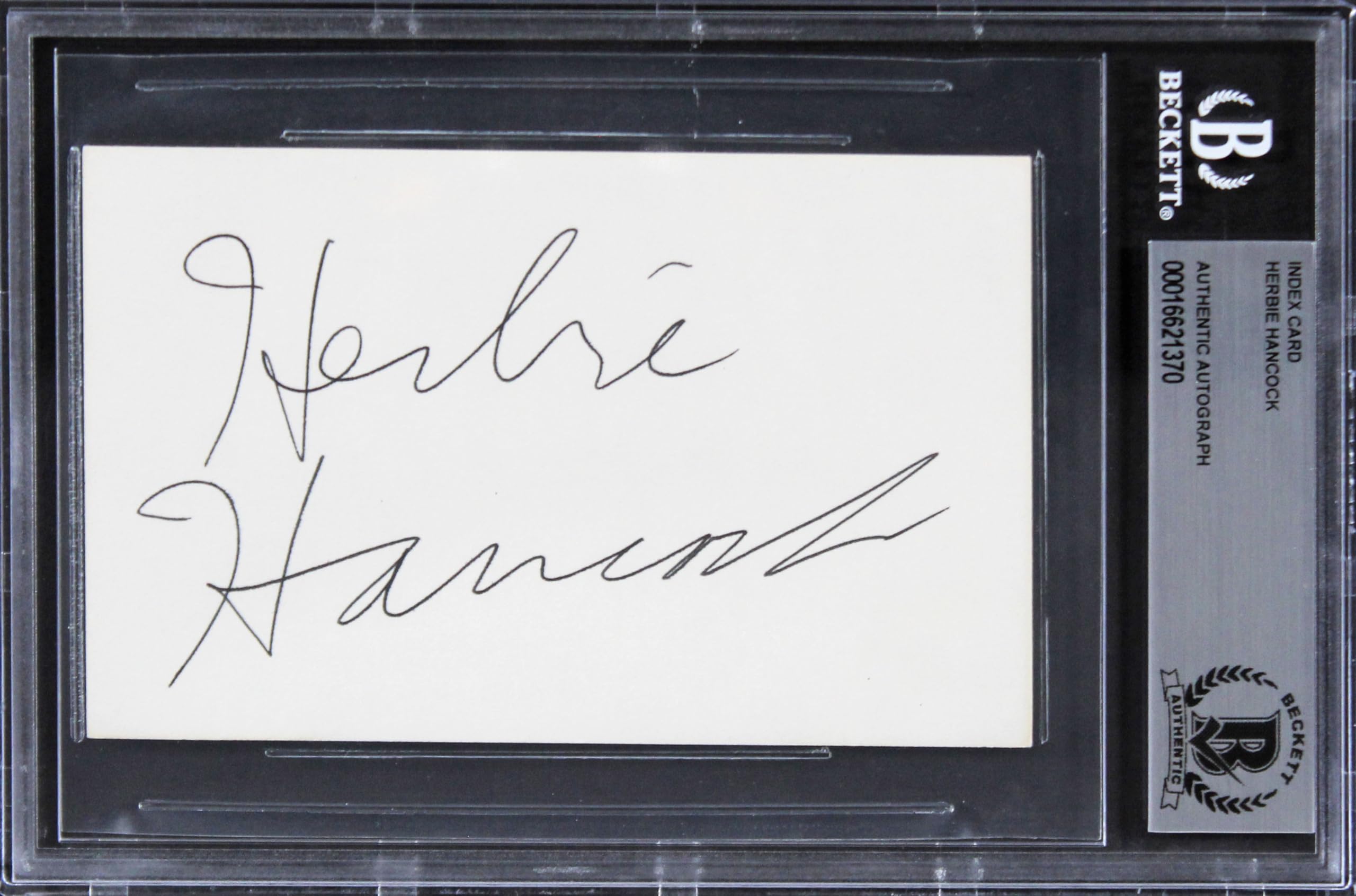 Herbie Hancock Musician Authentic Signed 3x5 Index Card BAS Slabbed 2