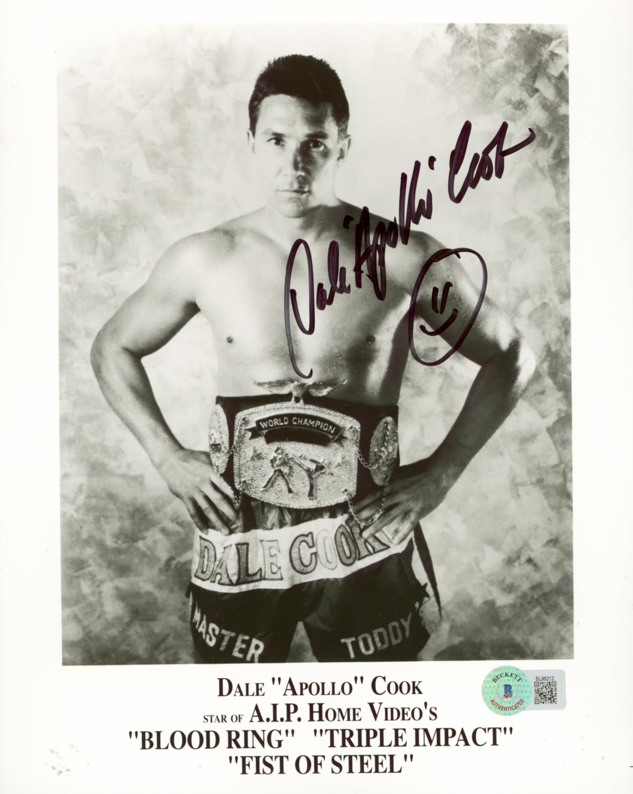 Dale "Apollo" Cook Blood Ring Authentic Signed 8x10 Photo BAS #BL96212