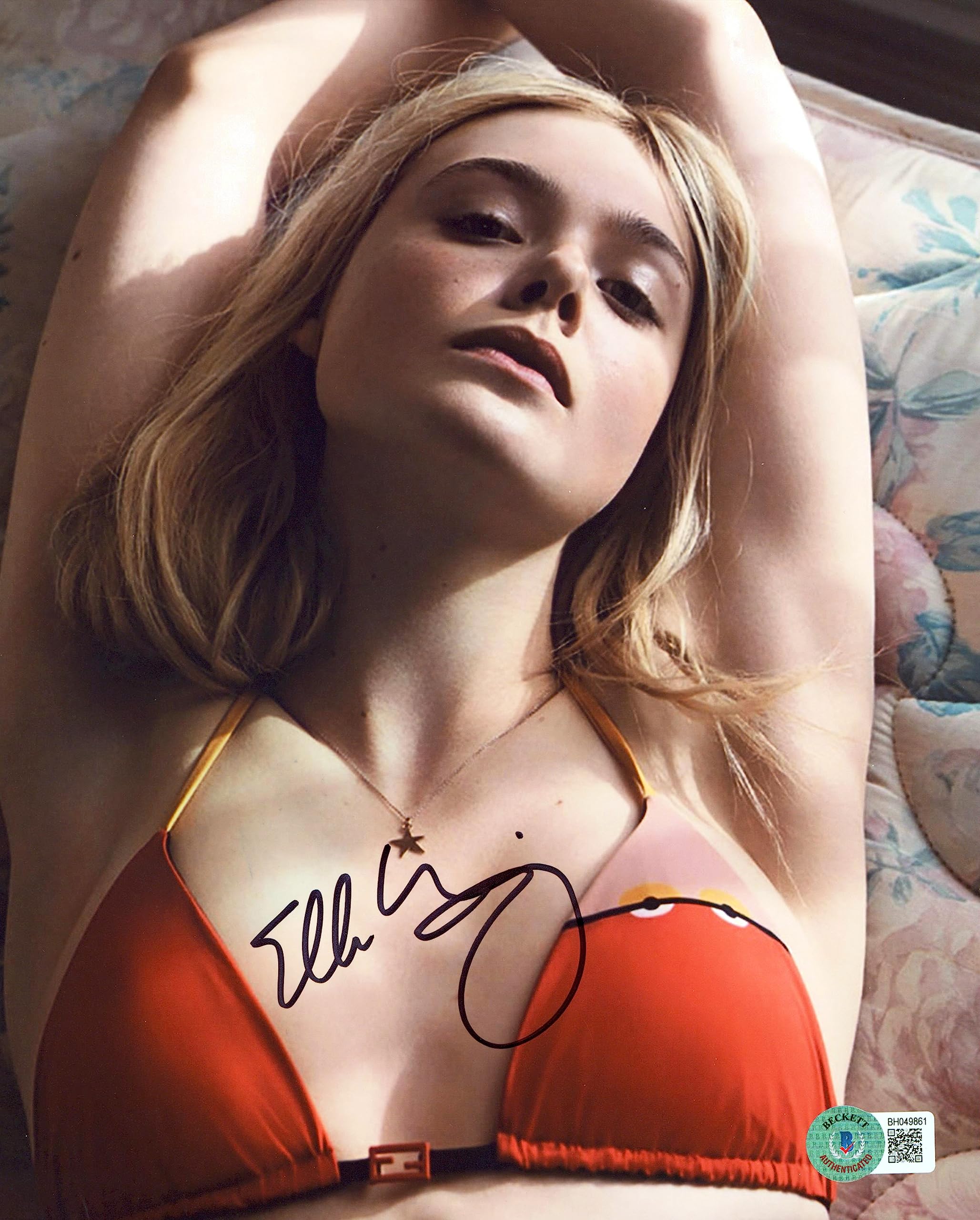Elle Fanning Maleficent Authentic Signed 8x10 Sexy Photo BAS #BH049861