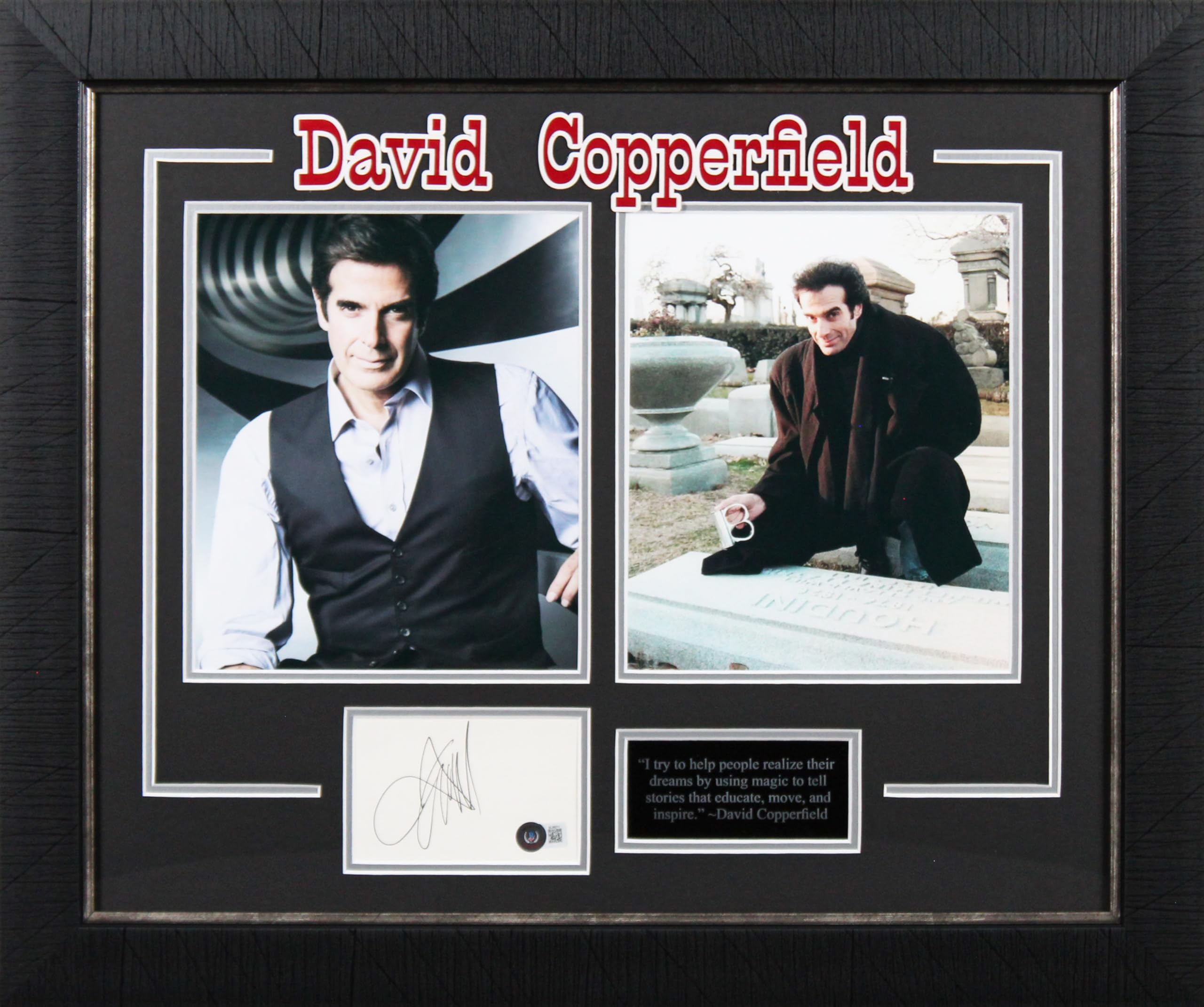 David Copperfield Authentic Signed 3x5 Index Card Framed Display BAS #BL98211