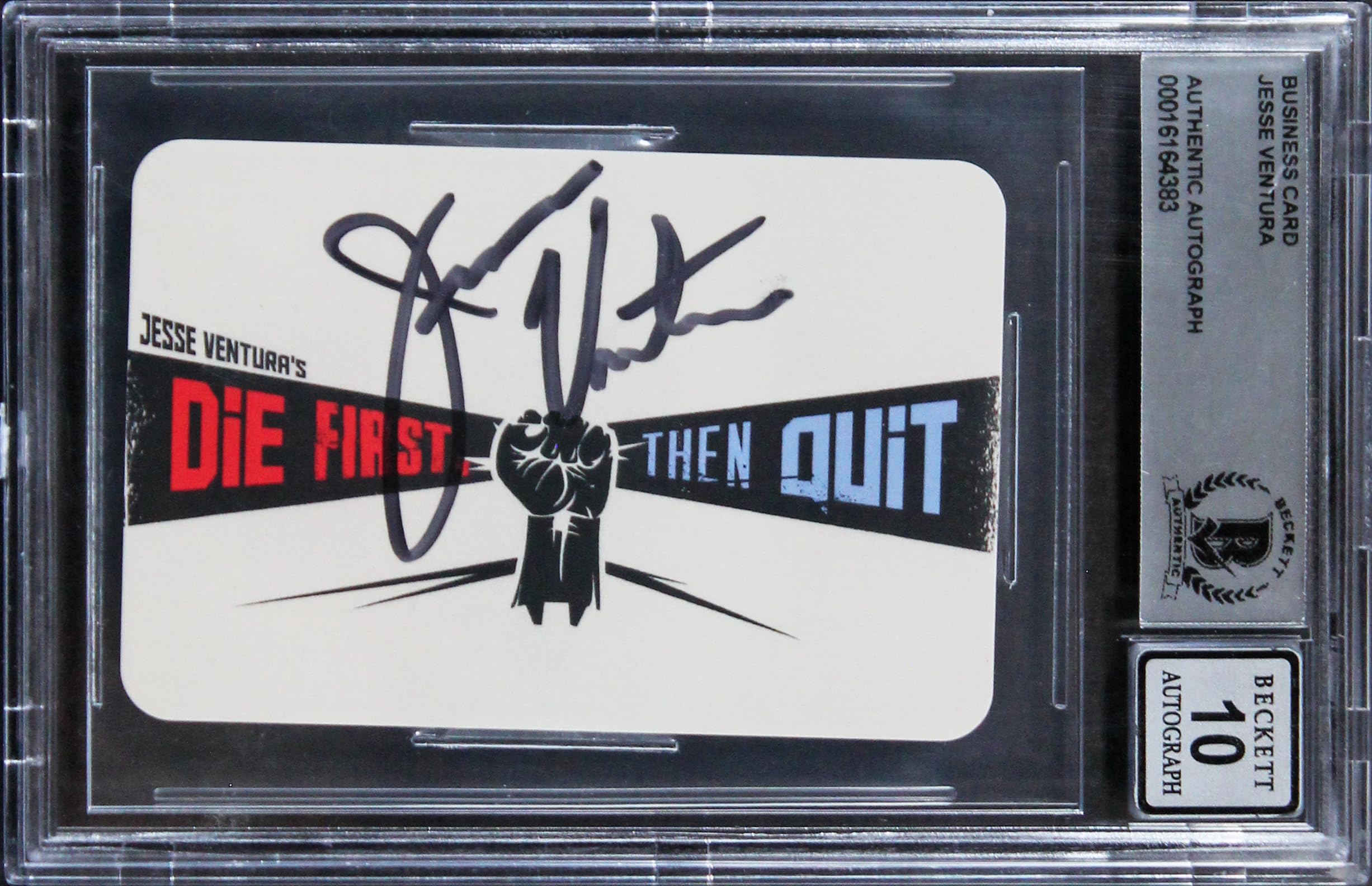 Jesse Ventura Signed 2.25x3.25 Business Card Auto 10! Autographed BAS Slabbed