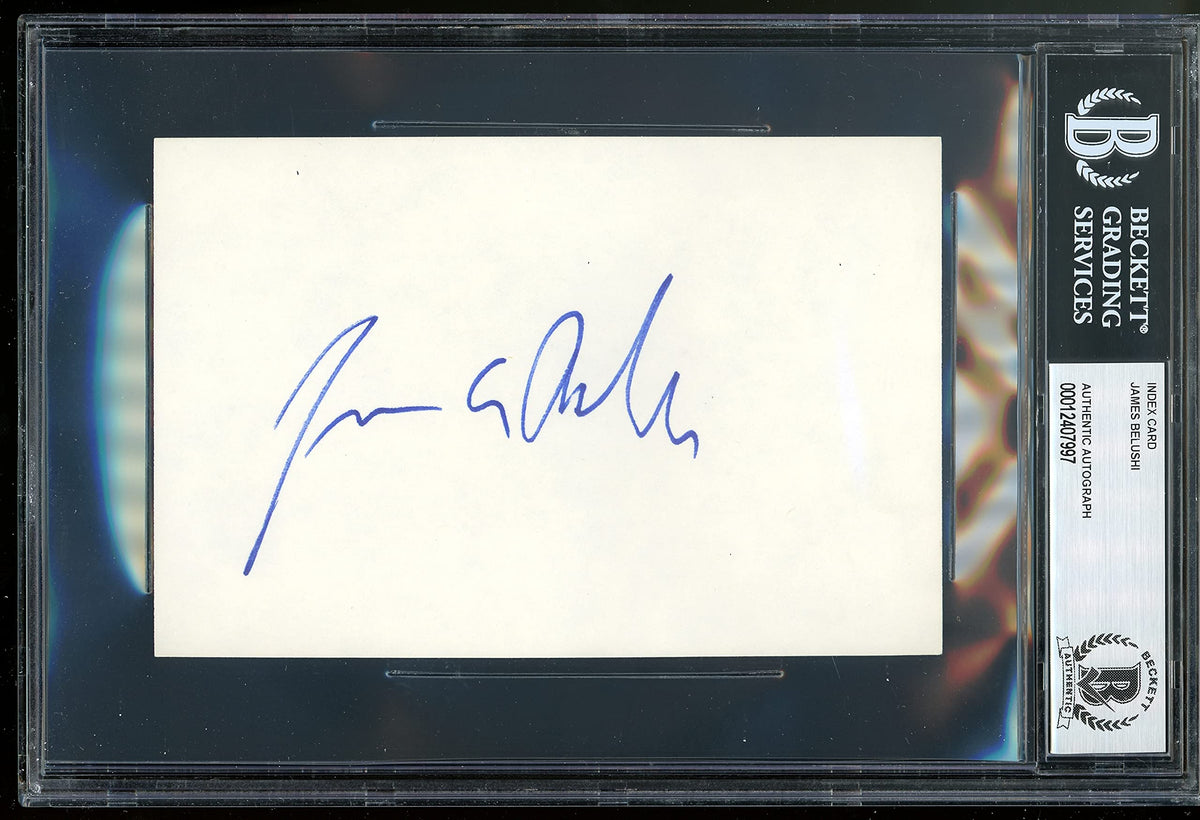 James Belushi The Blues Brothers Authentic Signed 4x6 Index Card BAS Slabbed