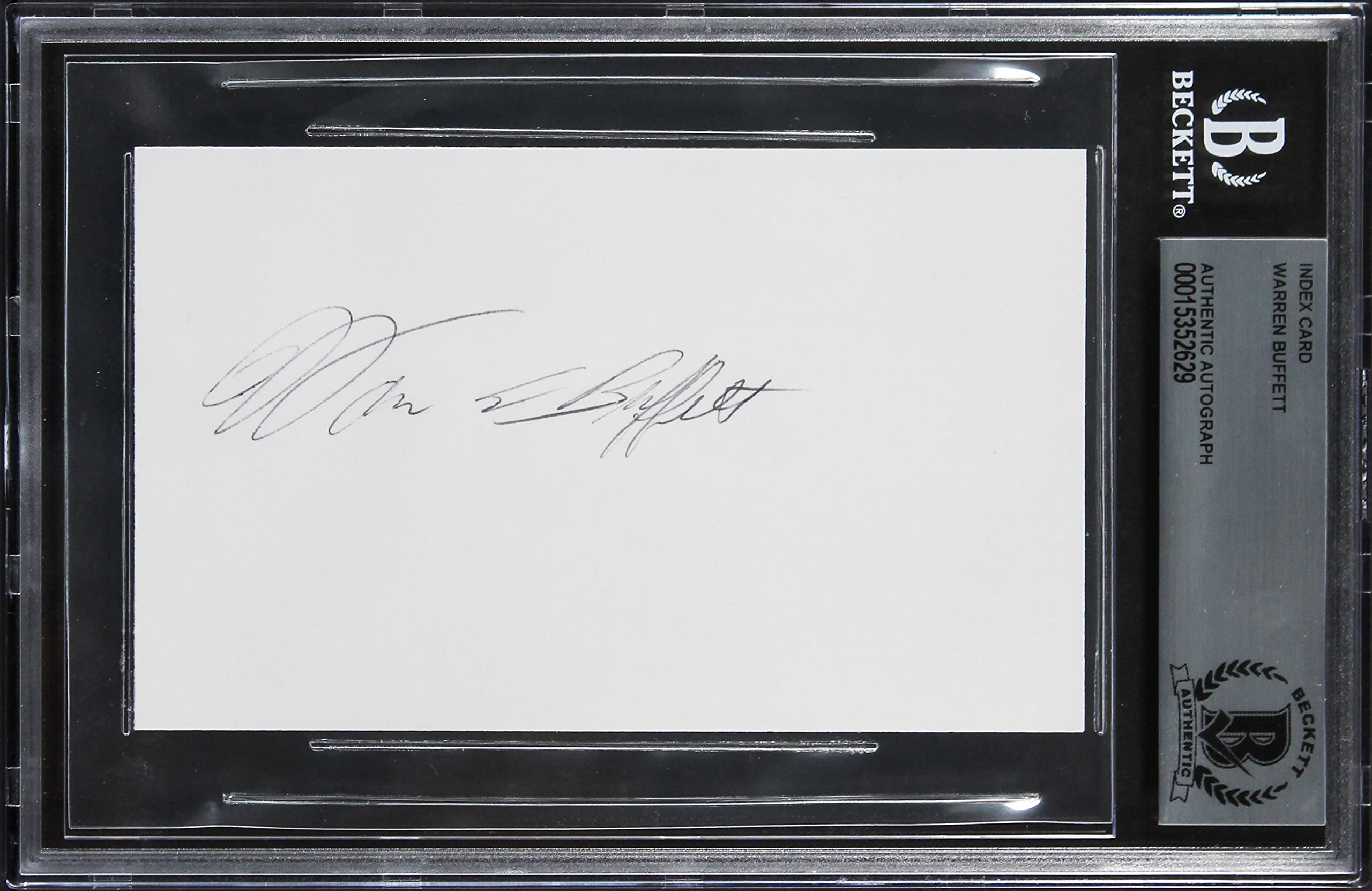 Warren Buffett Berkshire Hathaway Authentic Signed 3x5 Index Card BAS Slabbed