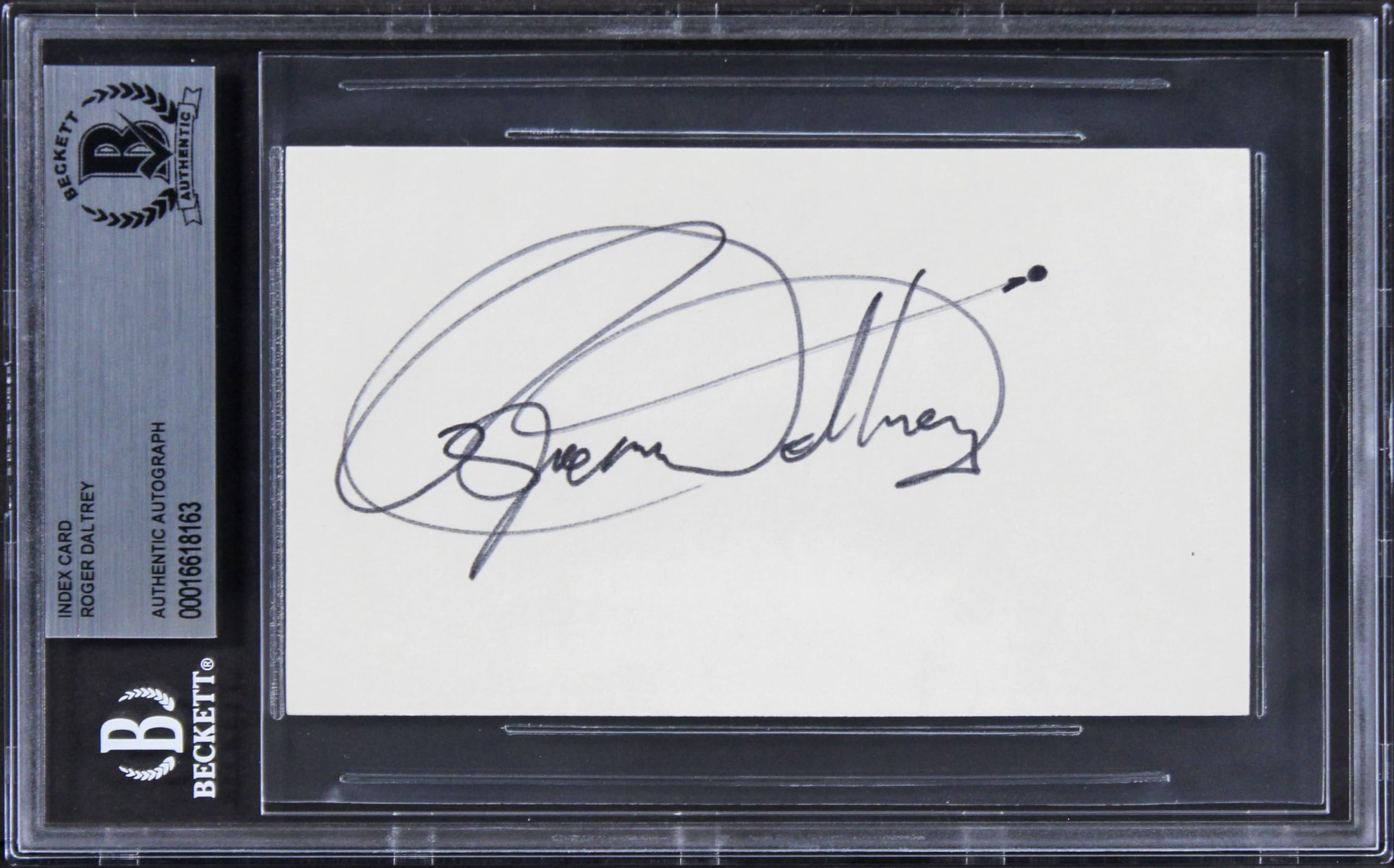 Roger Daltrey The Who Authentic Signed 3x5 Index Card Autographed BAS Slabbed