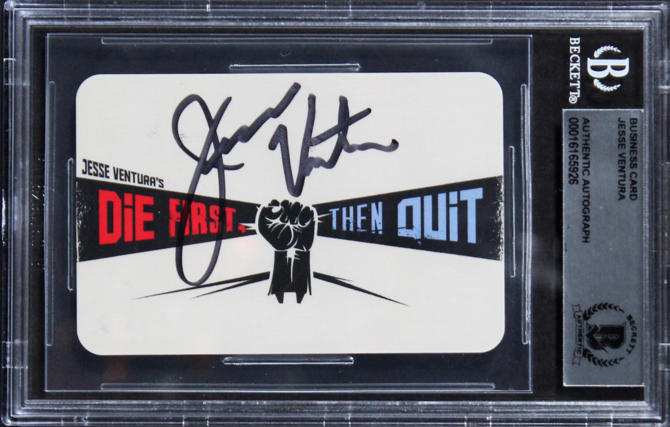 Jesse Ventura Authentic Signed 2.25x3.25 Business Card Autographed BAS Slabbed 2