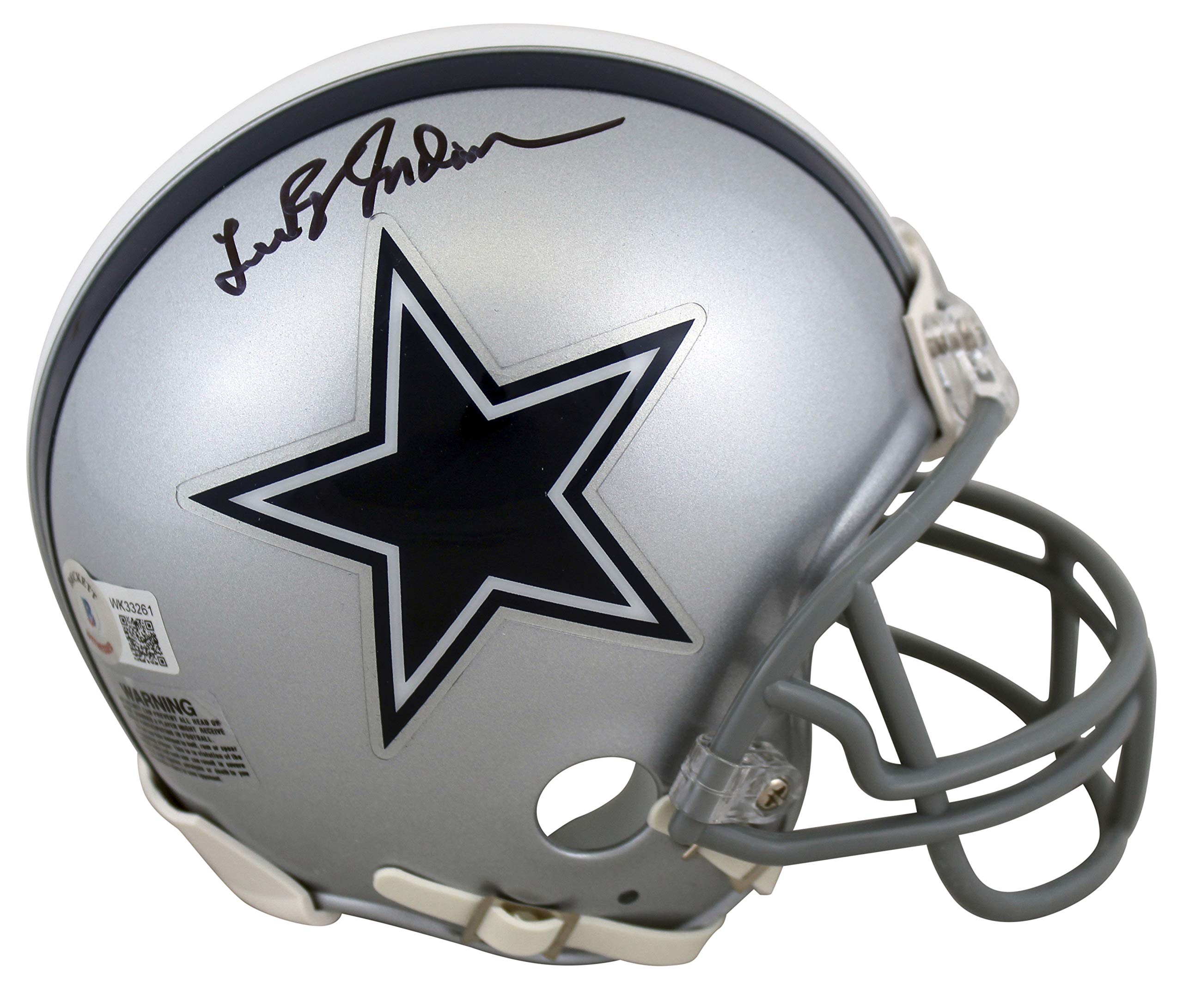 Cowboys Lee Roy Jordan Authentic Signed Silver Rep Mini Helmet BAS Witnessed