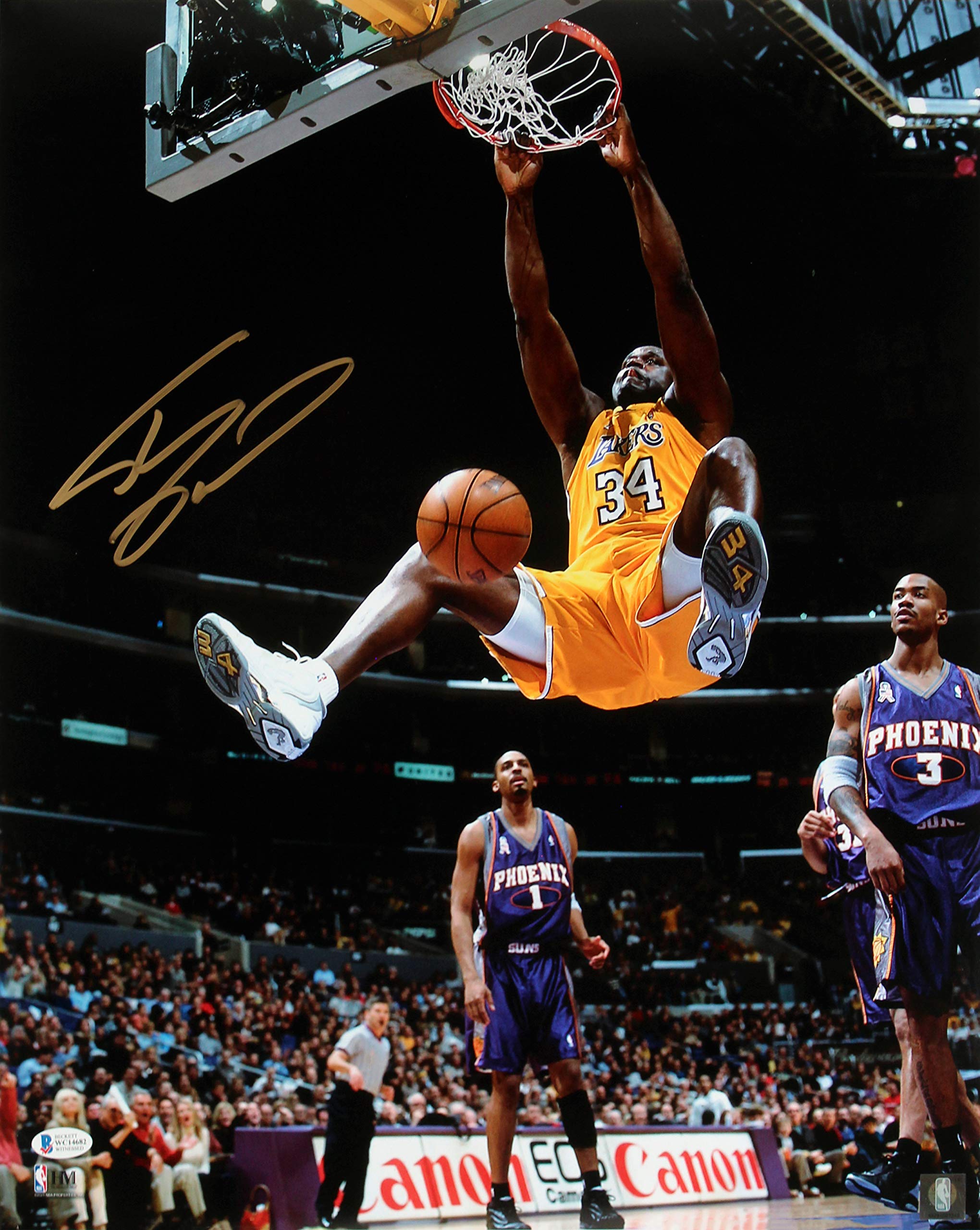 Lakers Shaquille O'Neal Authentic Signed 16x20 Vs Suns Photo Autographed BAS