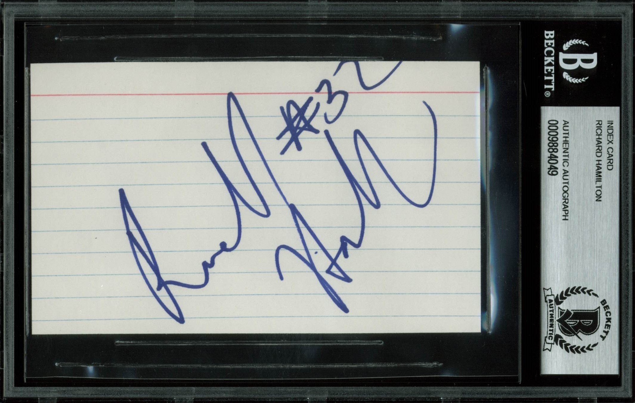 Pistons Richard Hamilton Authentic Signed 3x5 Index Card BAS Slabbed #9884049
