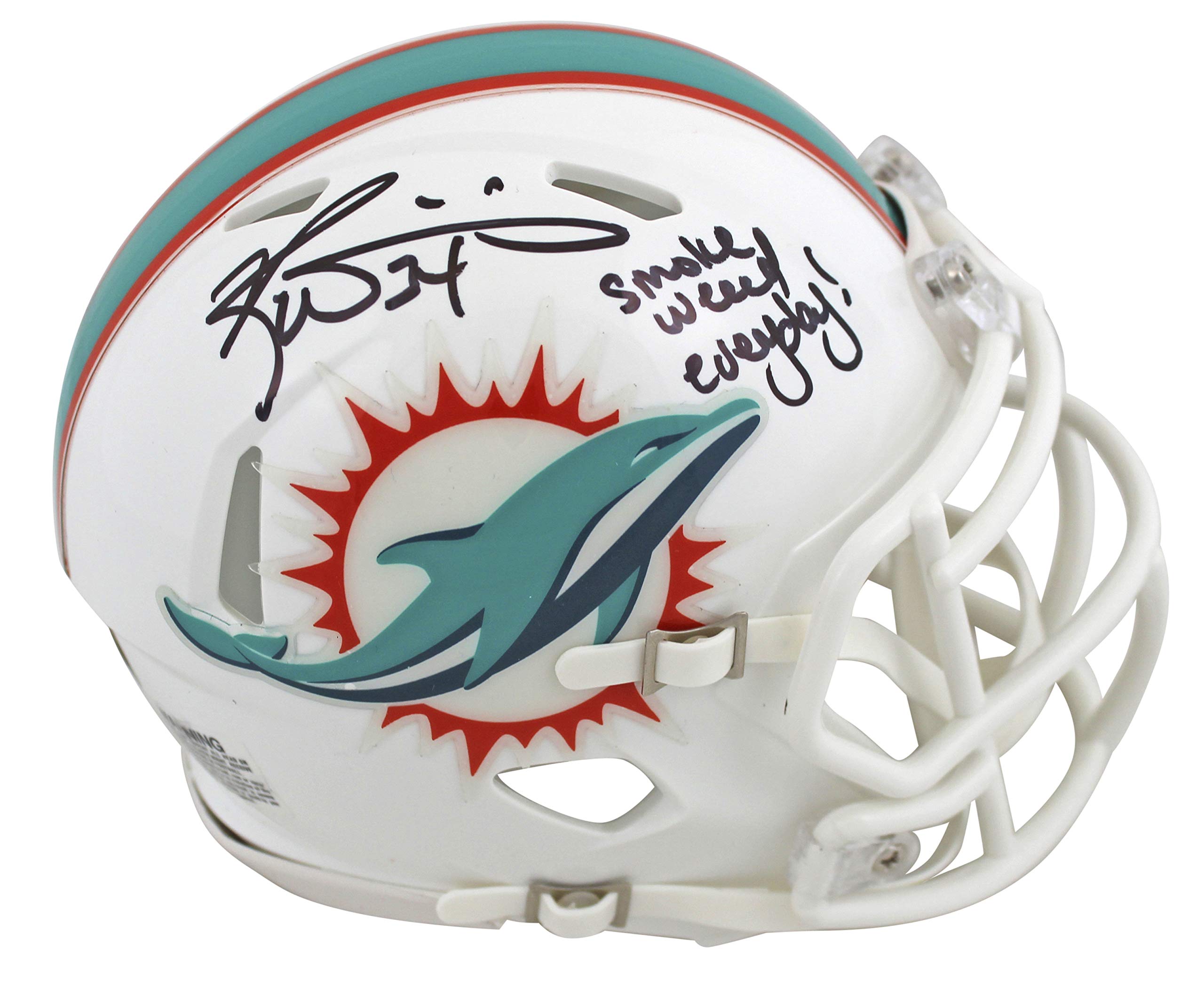 Dolphins Ricky Williams Smoke Weed Everyday Signed 2018 Speed Mini Helmet BAS