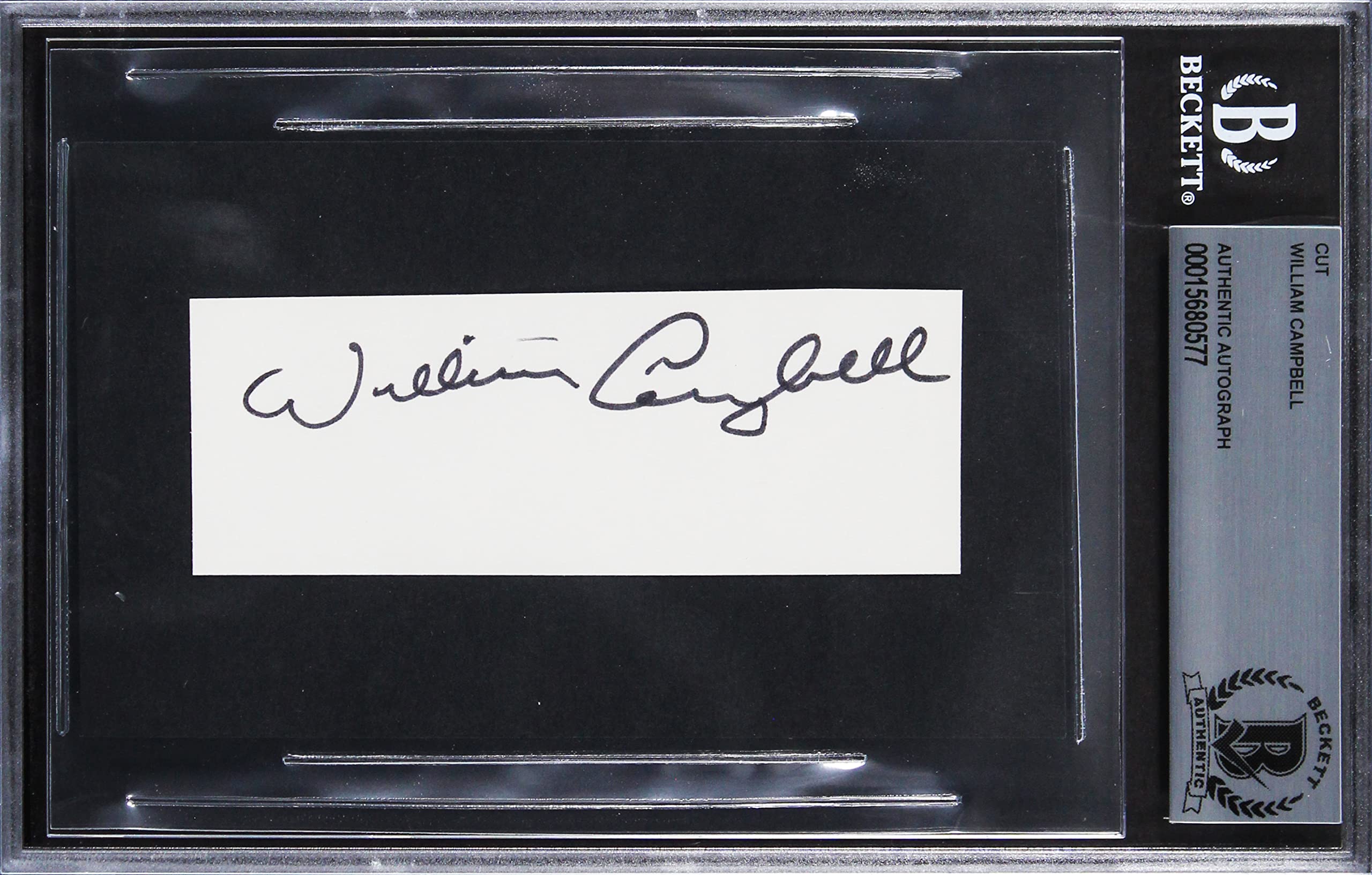 William Campbell Dementia 13 Authentic Signed 1.5x4 Cut Signature BAS Slabbed