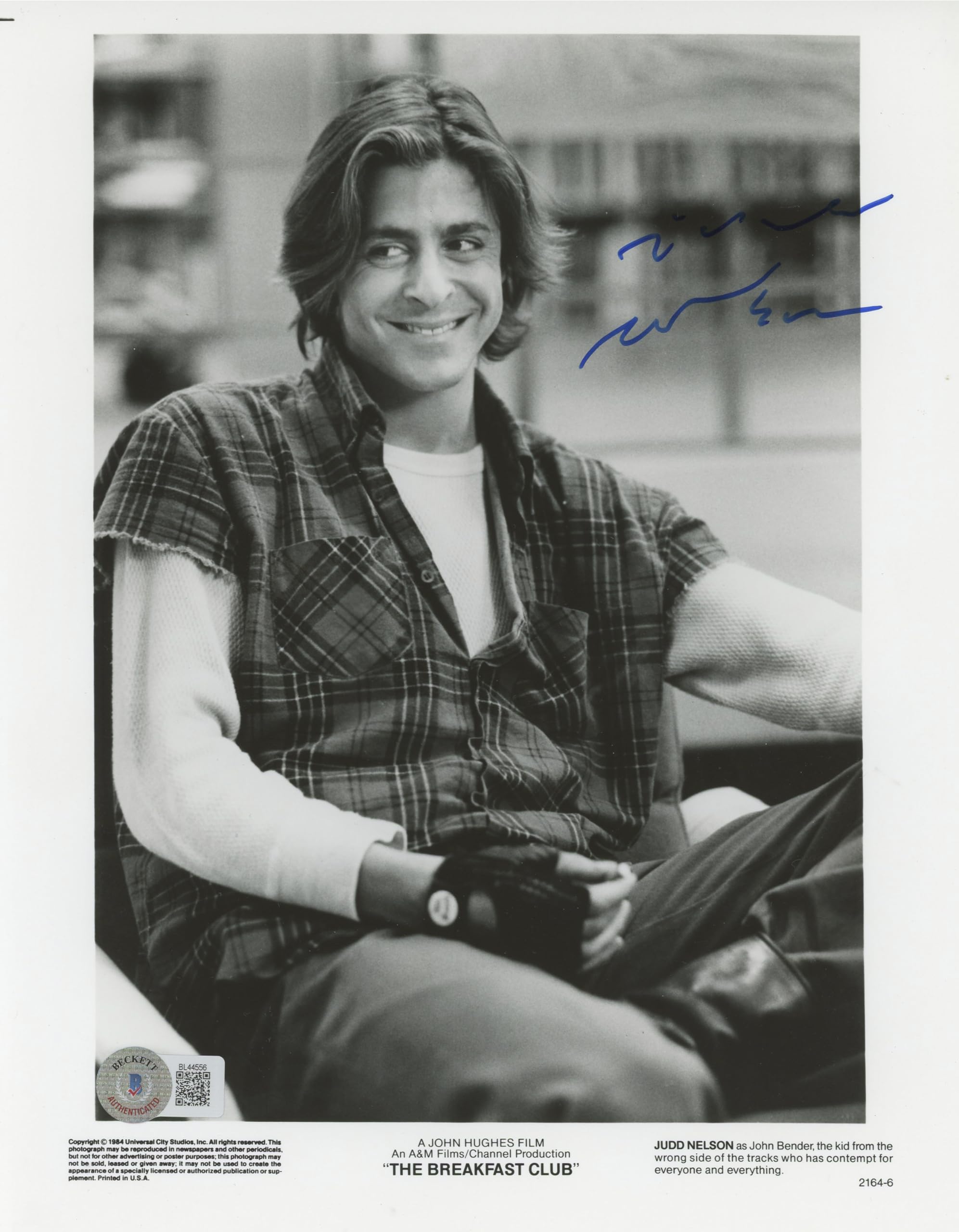 Judd Nelson The Breakfast Club Authentic Signed 8x10 Photo BAS #BL44556
