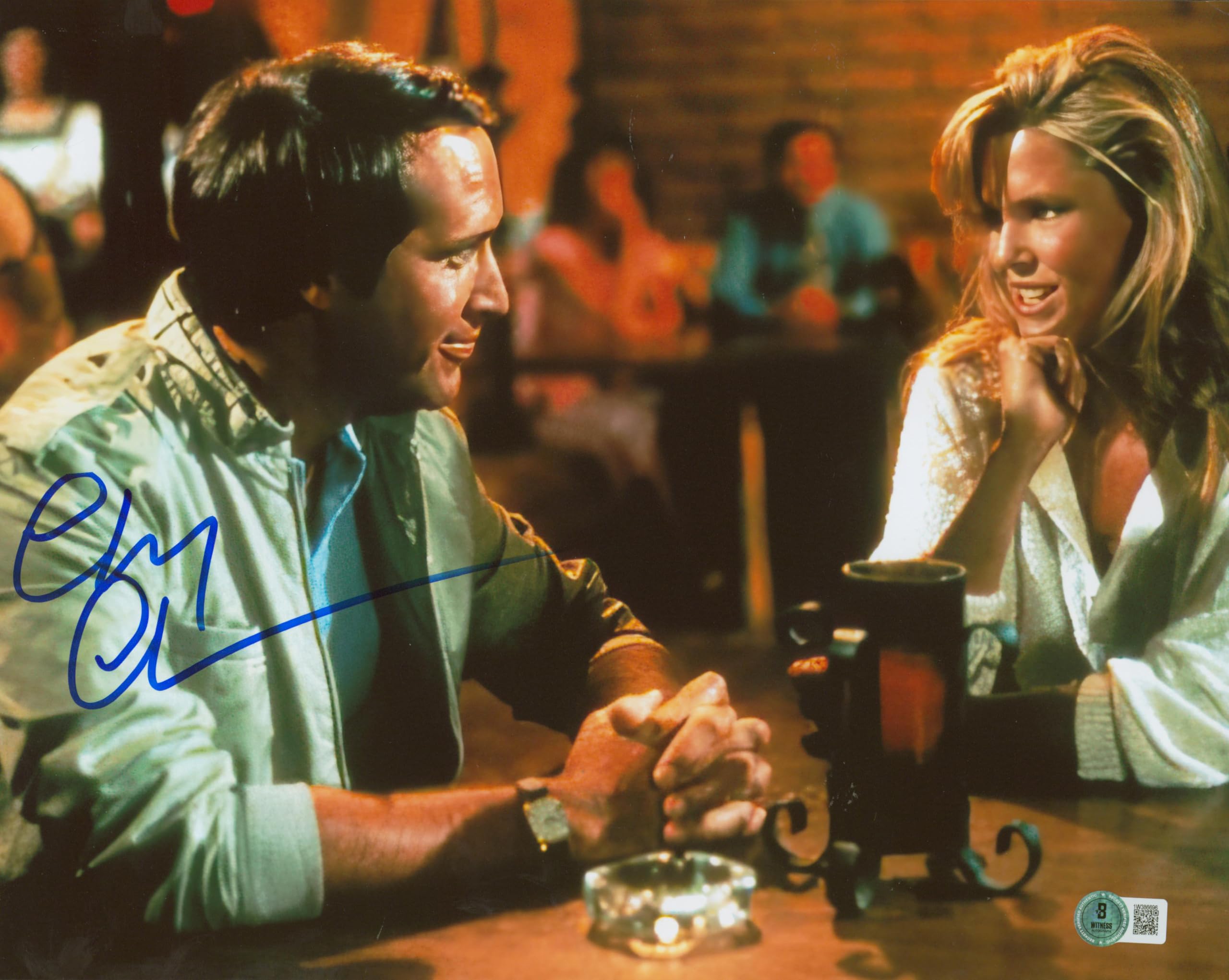 Chevy Chase Christmas Vacation Signed 11x14 Flirting Photo BAS Witnessed