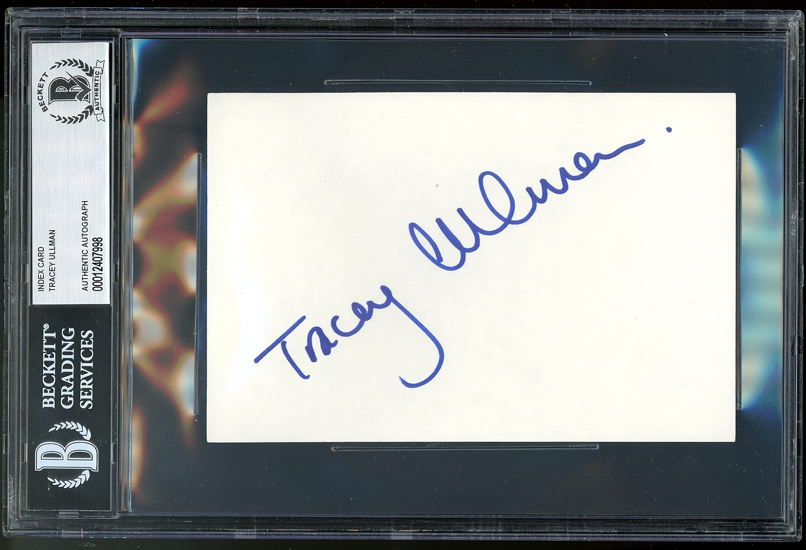 Tracy Ullman Into the Woods Authentic Signed 4x6 Index Card Autographed BAS Slab
