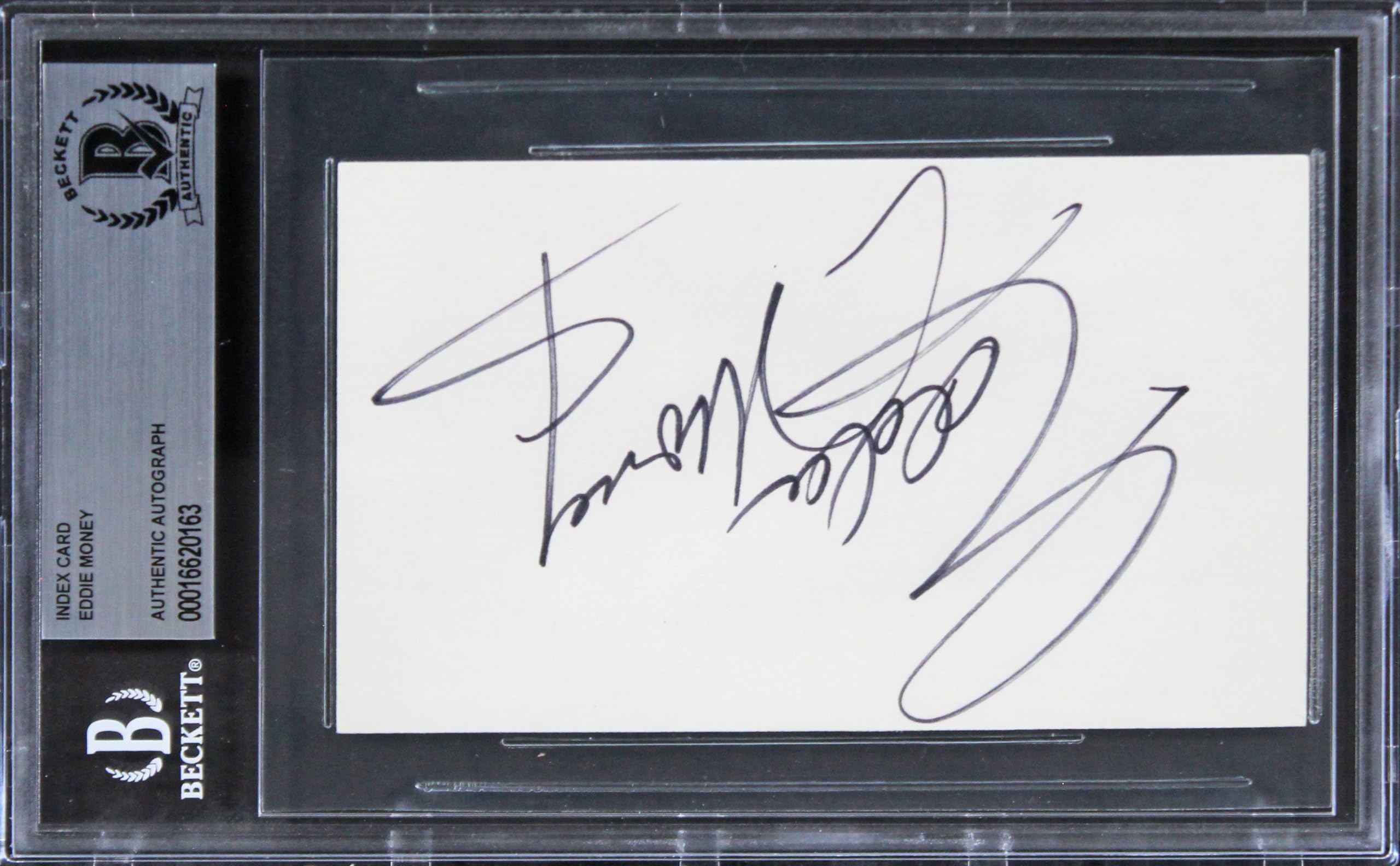 Eddie Money Musician Authentic Signed 3x5 Index Card Autographed BAS Slabbed 1