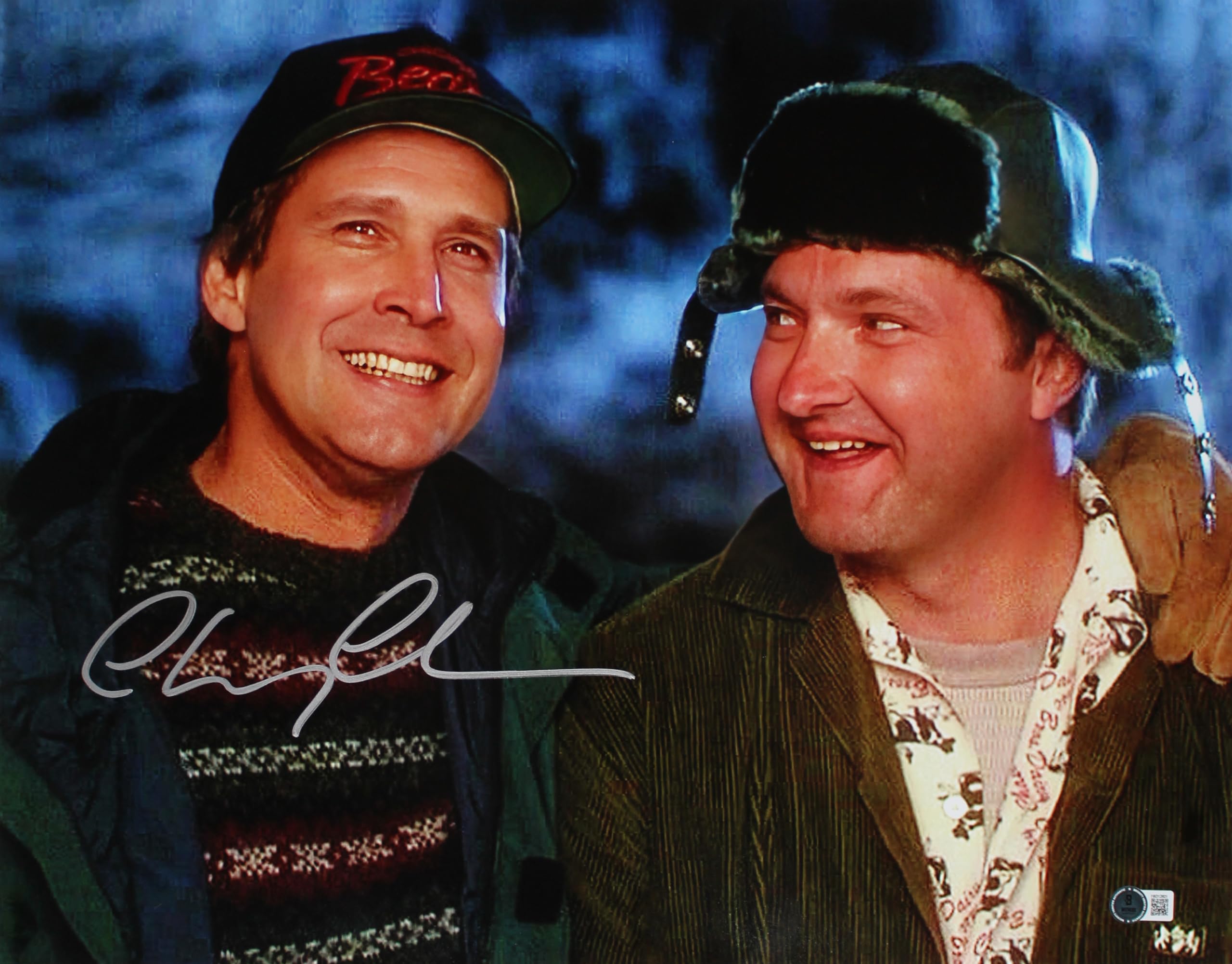 Chevy Chase Christmas Vacation Signed 16x20 Photo w Cousin Eddie Outside BAS W 2