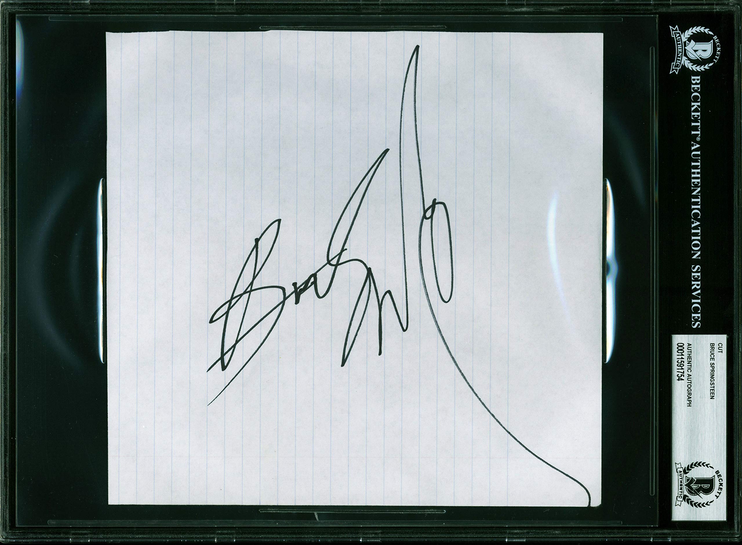 Bruce Springsteen Authentic Signed 7.5x8 Cut Signature Autographed BAS Slabbed
