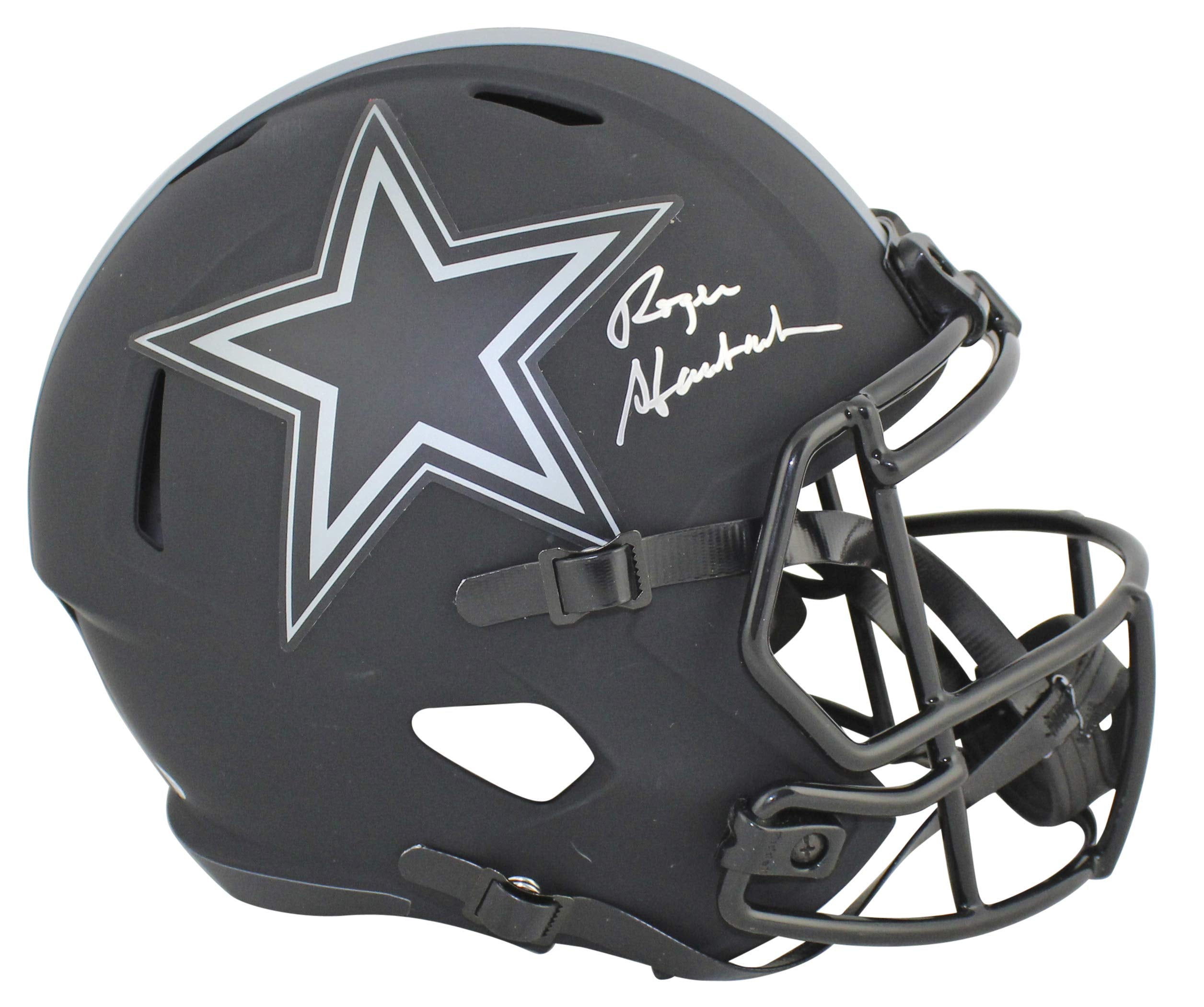 Cowboys Roger Staubach Signed Eclipse Full Size Speed Rep Helmet BAS Witnessed