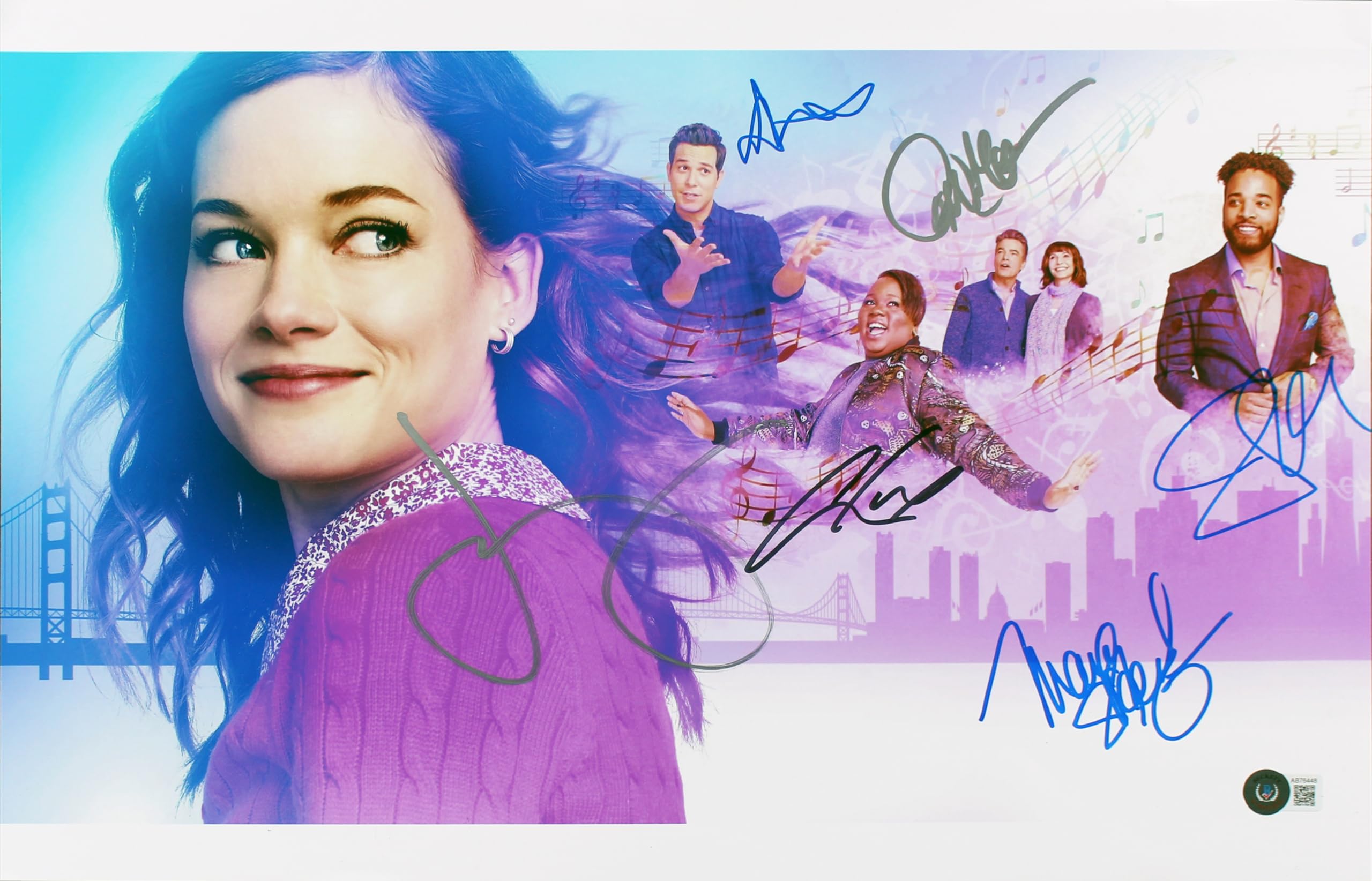 Zoey's Extraordinary Playlist (6) Levy, Austin, Stewart Signed 12x18 Photo BAS