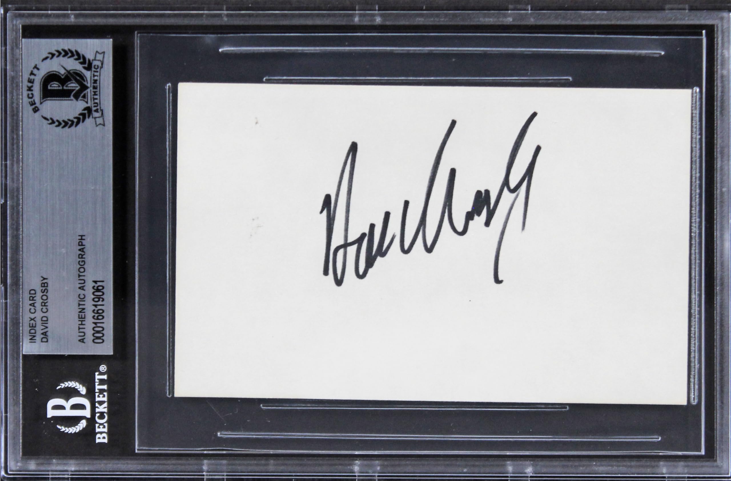David Crosby The Birds Authentic Signed Index Card Autographed BAS Slabbed