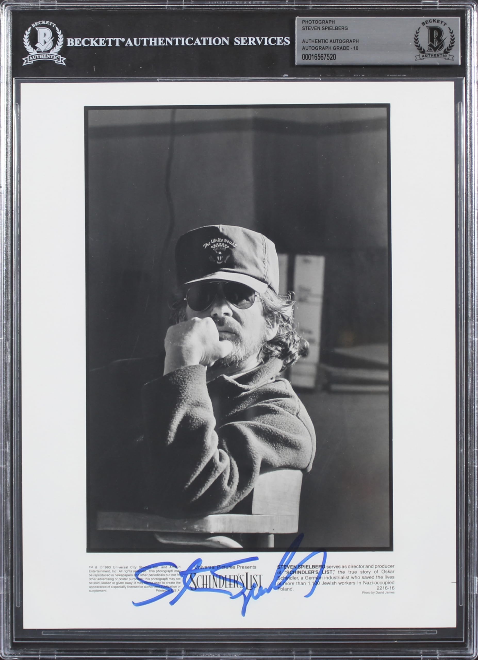 Stephen Spielberg Schindler's List Authentic Signed 8x10 Photo Auto 10! BAS Slab