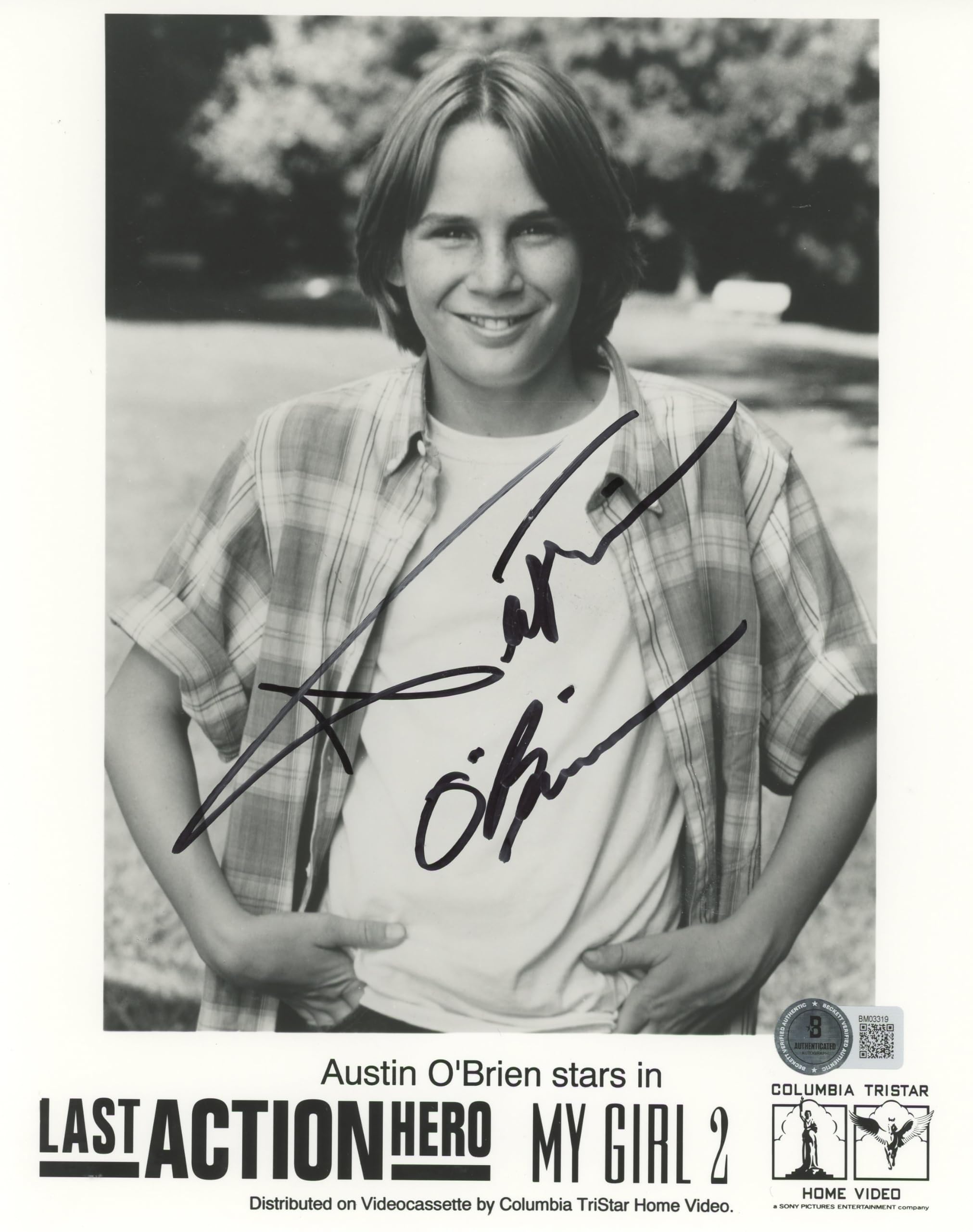 Austin O'Brien Last Action Hero Authentic Signed 8x10 Photo BAS #BM03319