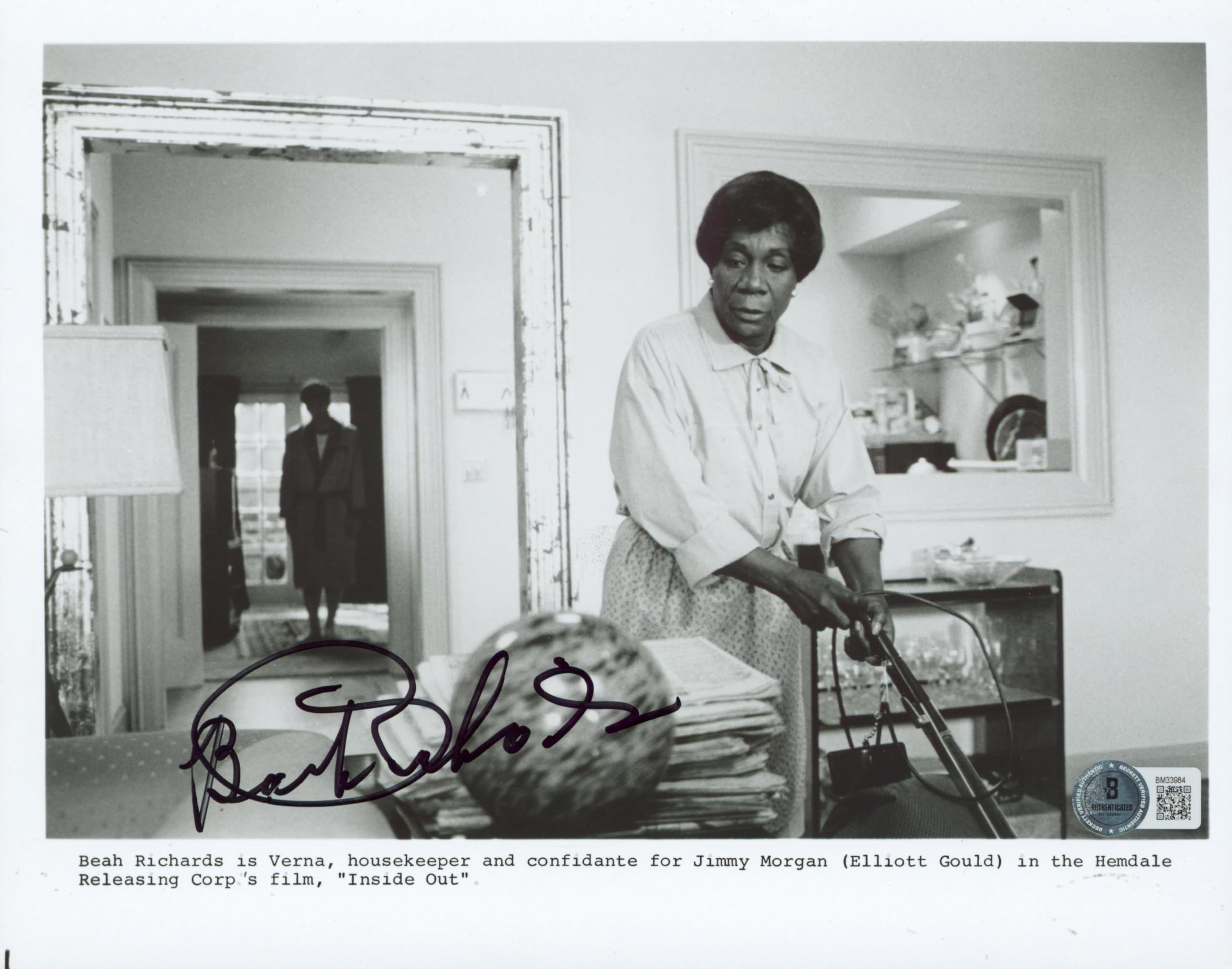 Beah Richards Inside Out Authentic Signed 8x10 Photo Autographed BAS #BM33984